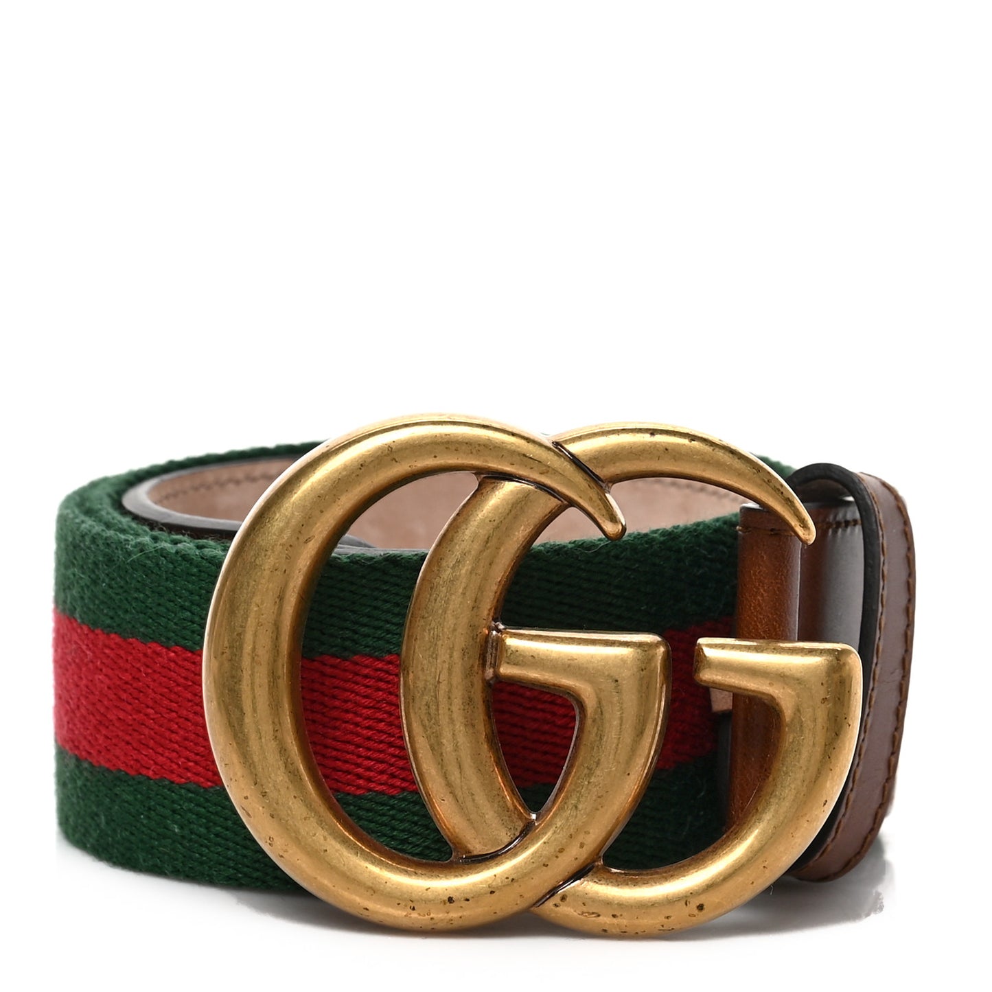 Nylon Calfskin Double G Web 40mm Belt 70 28 Green Red Cuir