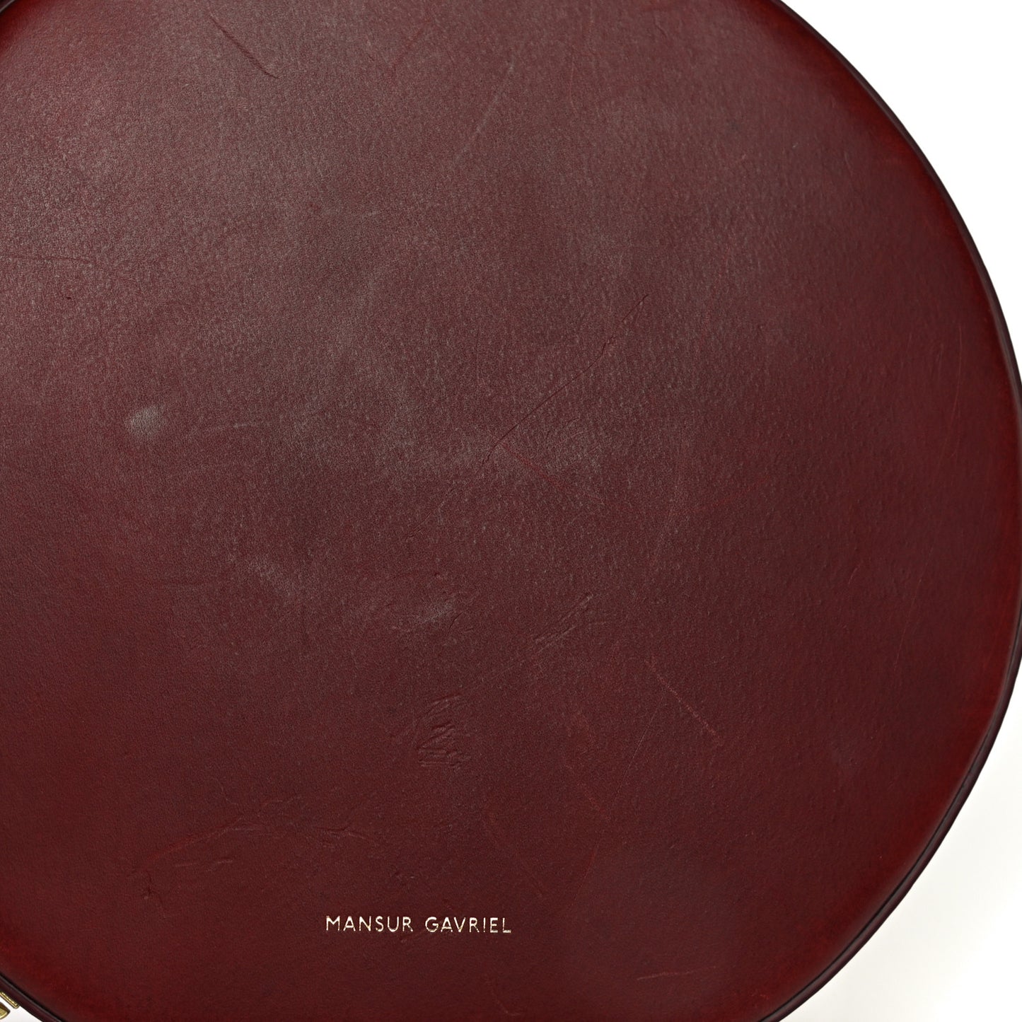 Calfskin Circle Crossbody Bag Burgundy