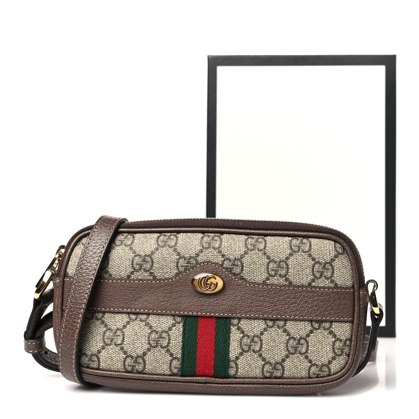 GG Supreme Monogram Web Mini Ophidia GG Bag Brown