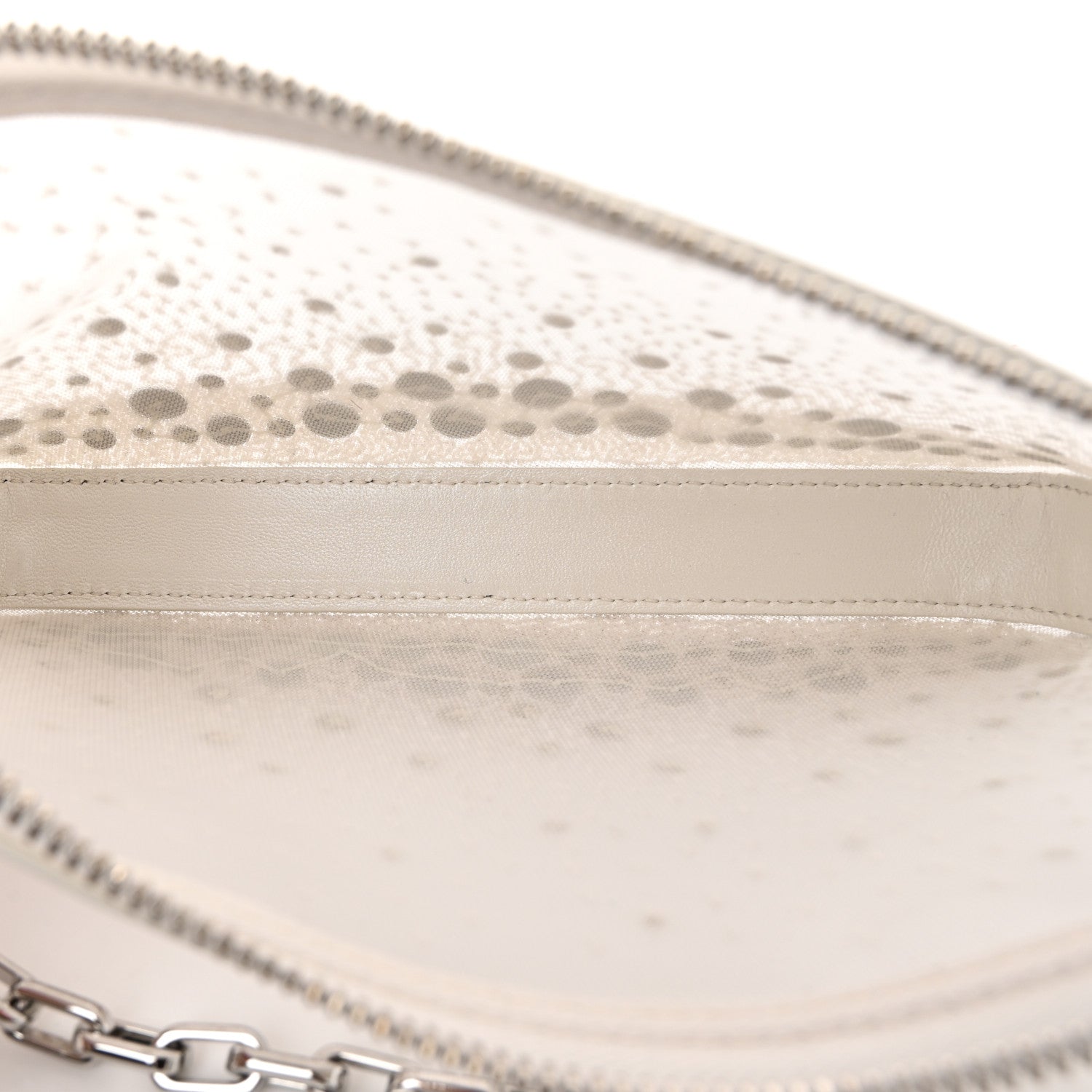 Christian Louboutin Mesh Fabric Crystal Embellished Mini Loubila Chain Clutch Bianco Silver 5 of 10