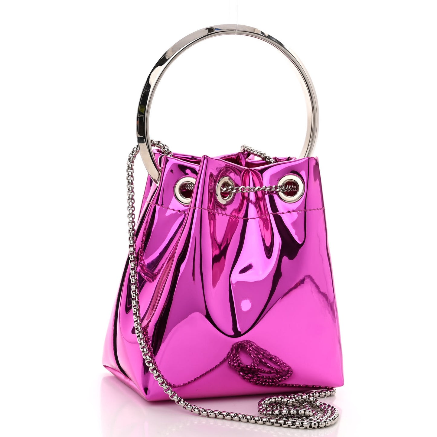 Metallic Fabric Bon Bon Mini Bag Fuchisa