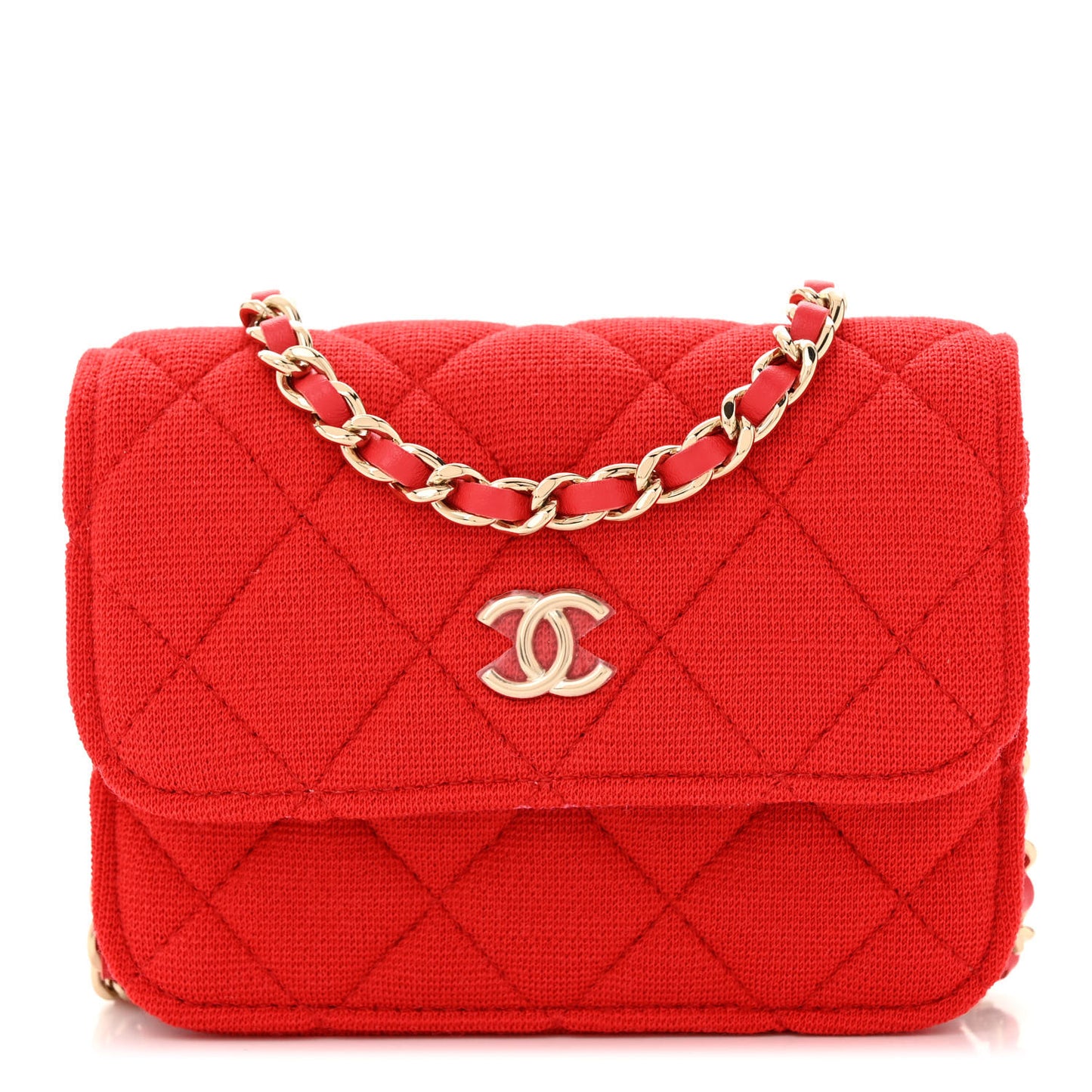 Jersey Quilted Micro Mini Flap Red