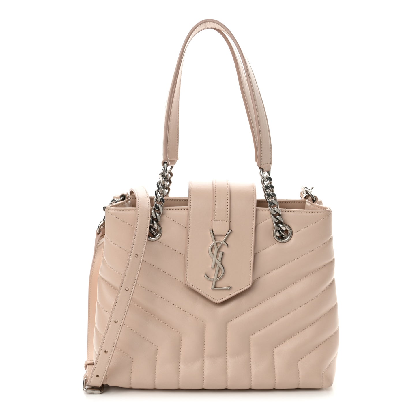 Calfskin Y Quilted Monogram Small Loulou Shopper Marble Pink