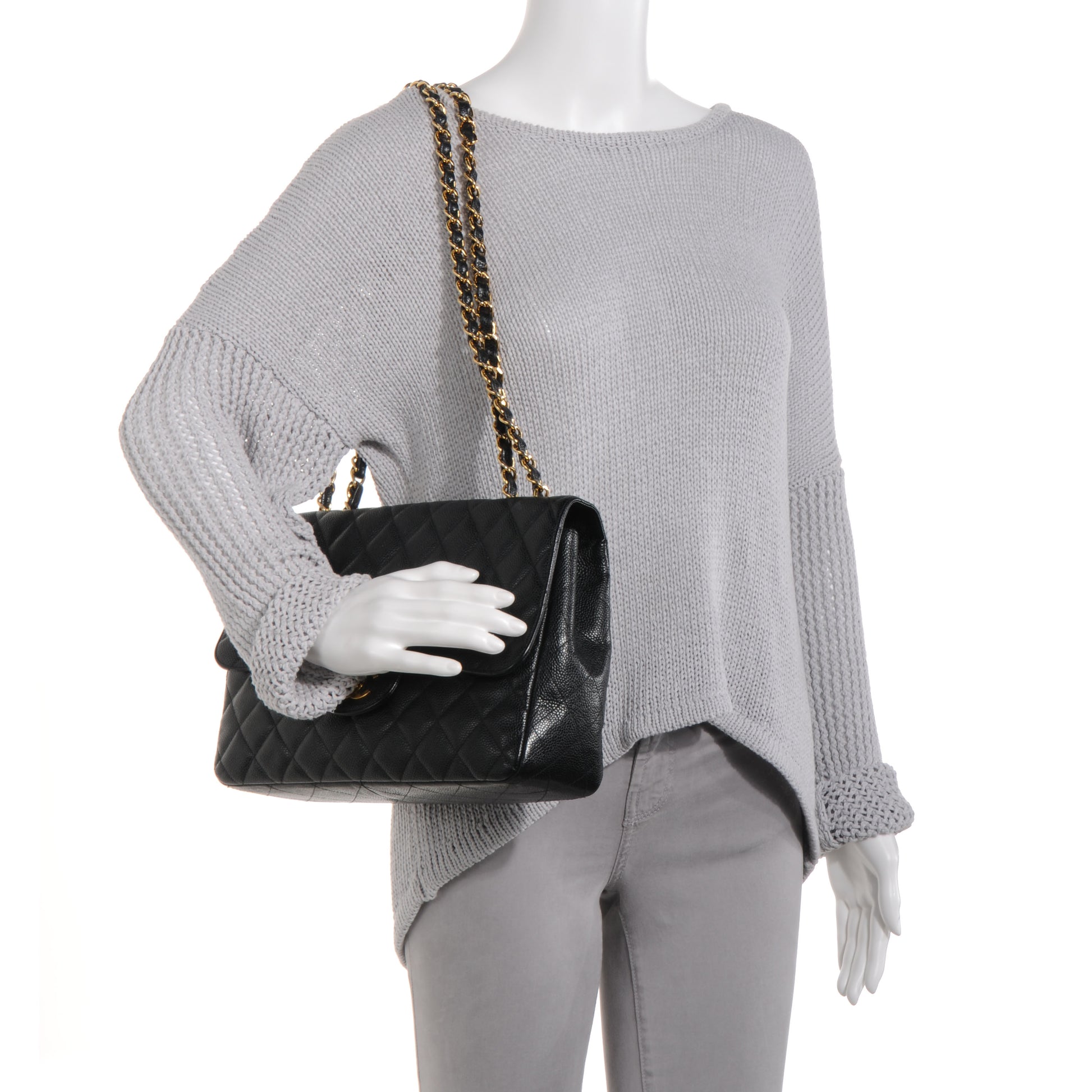 Chanel Caviar Jumbo Single Flap Black 2 of 8