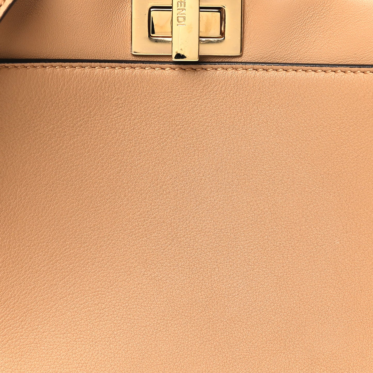 Vitello Seta Nappa FF Embossed Mini Peekaboo Iconic Satchel Miele Scuro