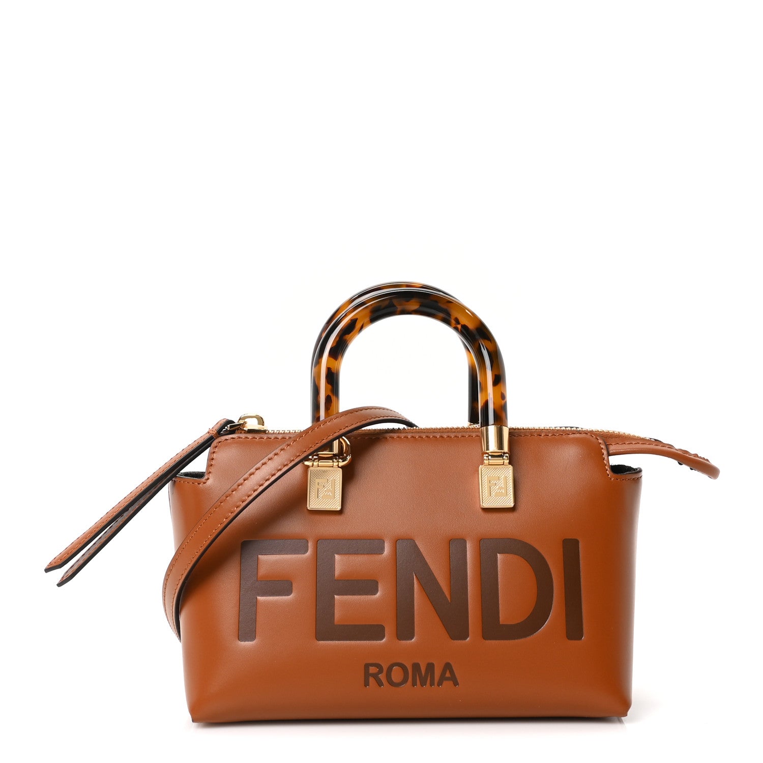 Fendi Vitello King Plexiglass Logo Embossed Mini By The Way Top