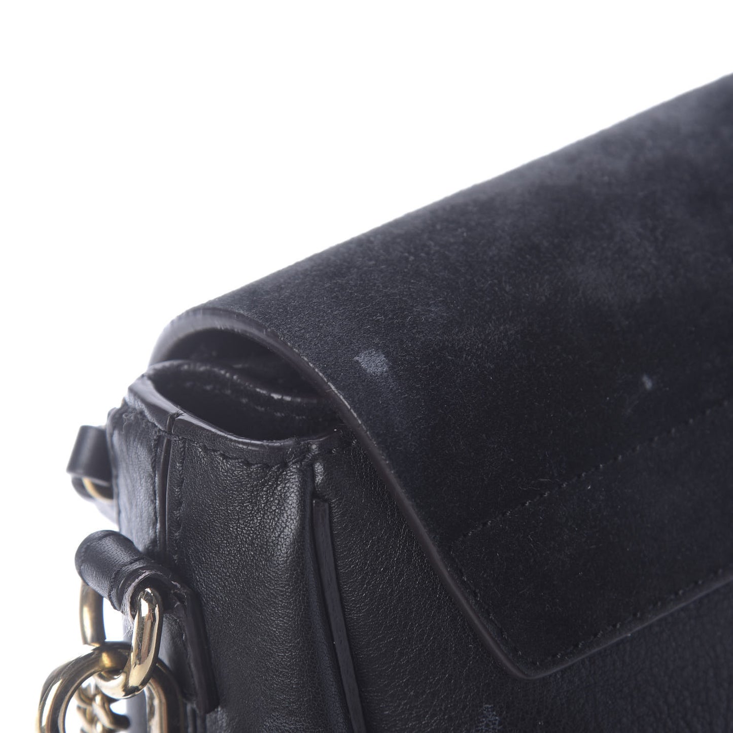 Suede Calfskin Small Faye Backpack Black