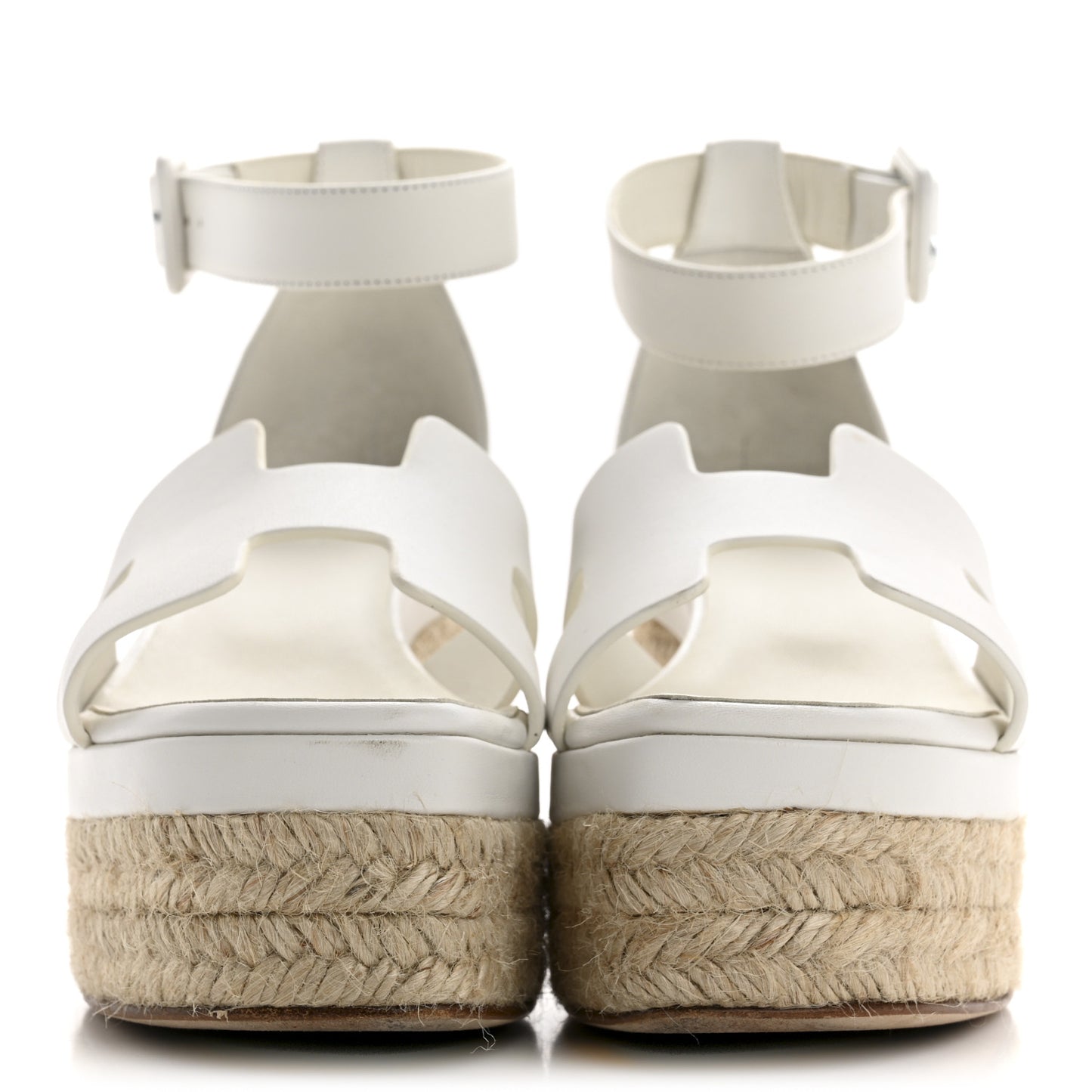 Goatskin Elda Espadrille Wedge Sandals 35 White