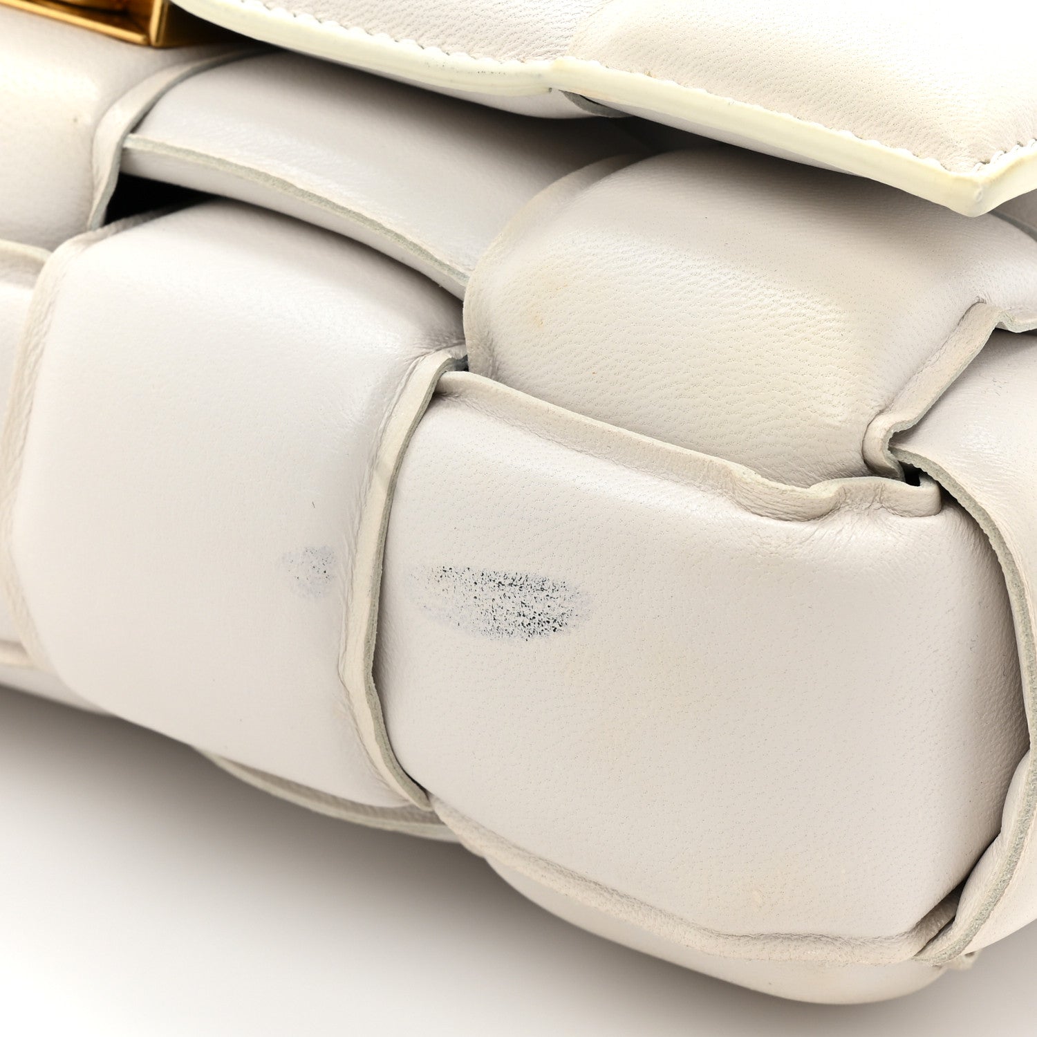 Bottega Veneta Lambskin Maxi Intreccio Padded Chain Cassette Crossbody Bag White 10 of 15