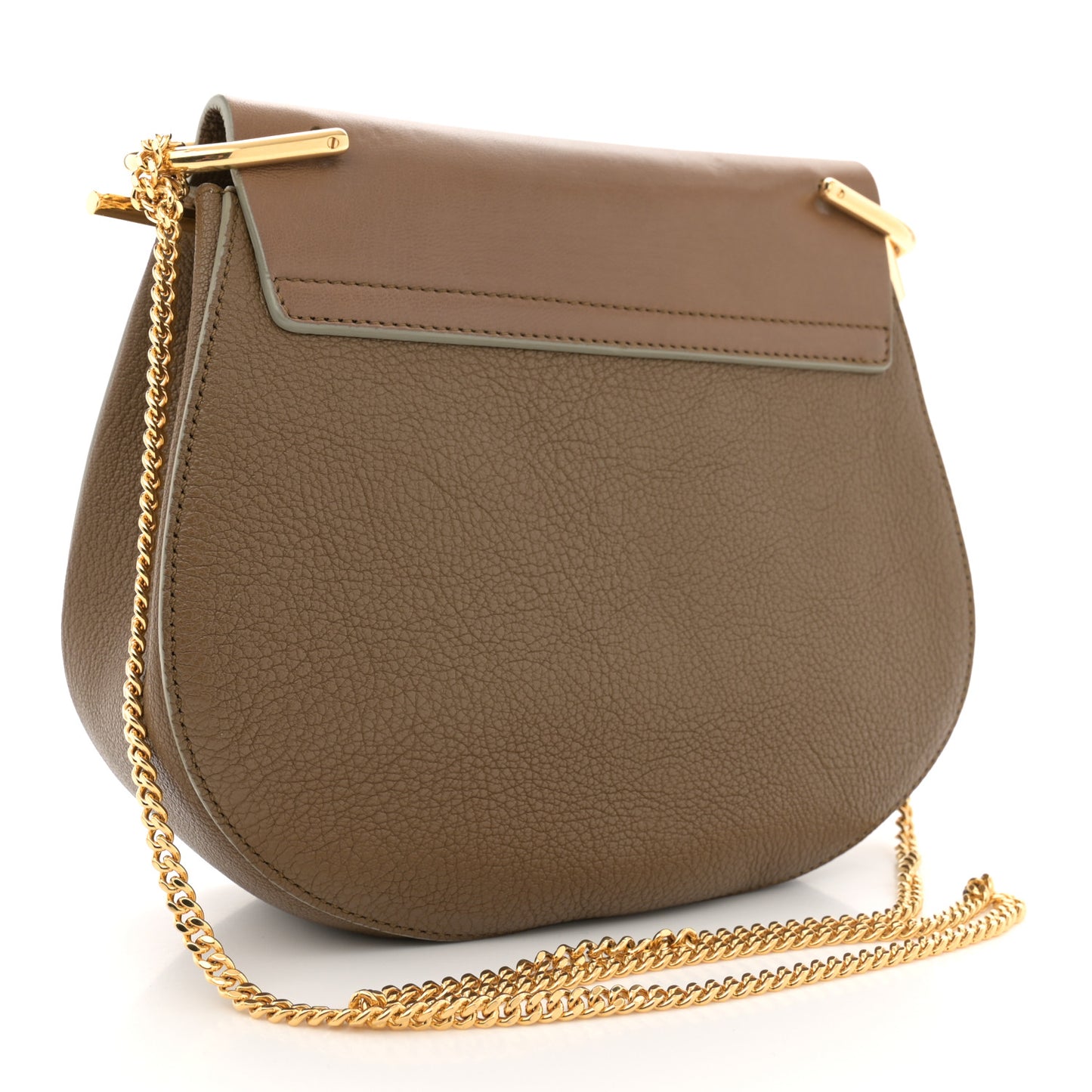 Grained Lambskin Drew Shoulder Bag Woody Khaki