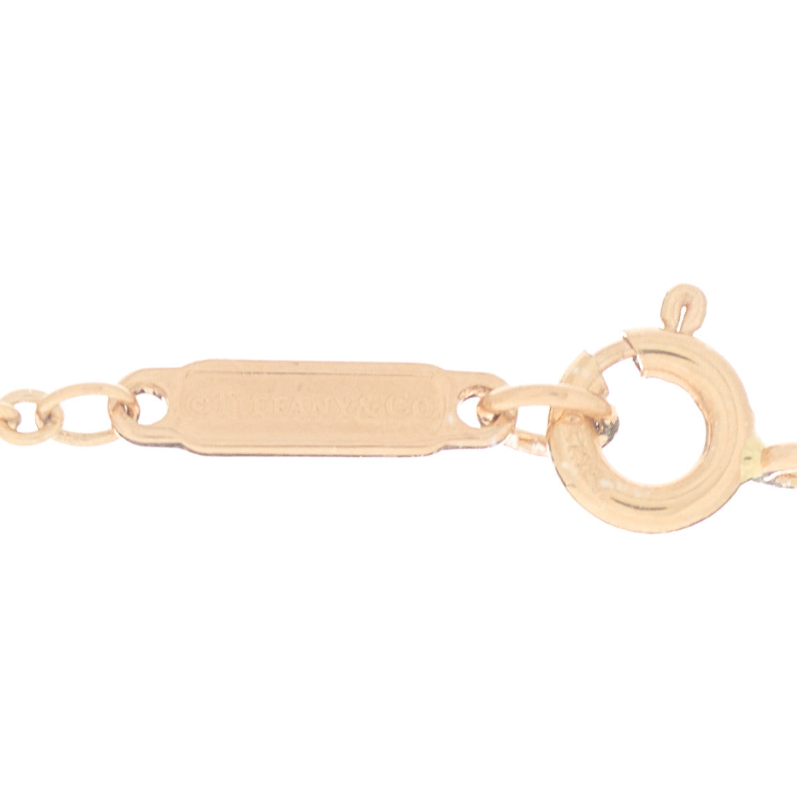 18K Rose Gold Diamond Tag Chain Necklace