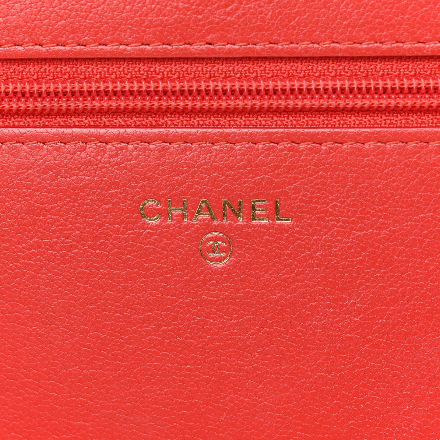 Goatskin Diagonal Quilted Wallet On Chain WOC Red