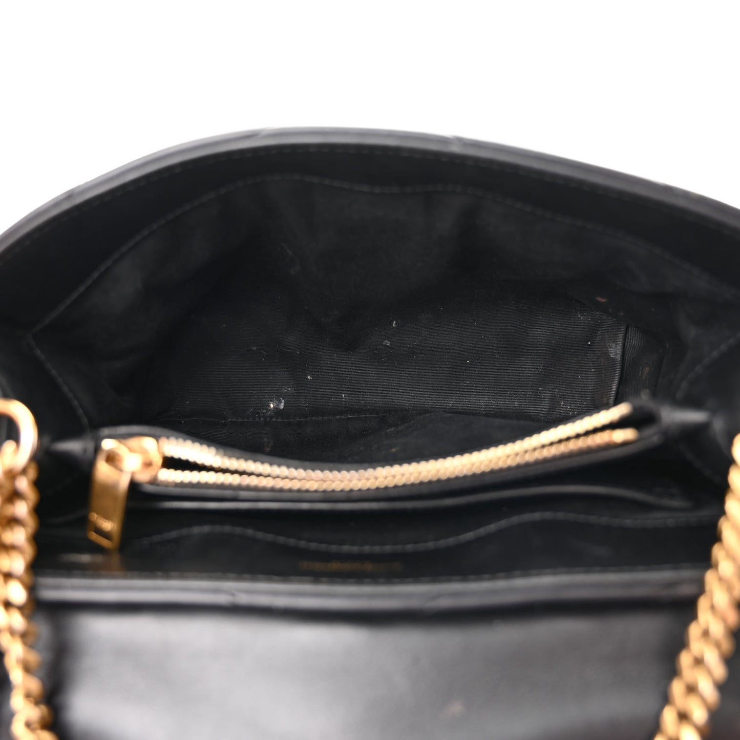 Calfskin Y Quilted Monogram Small Loulou Chain Satchel Black