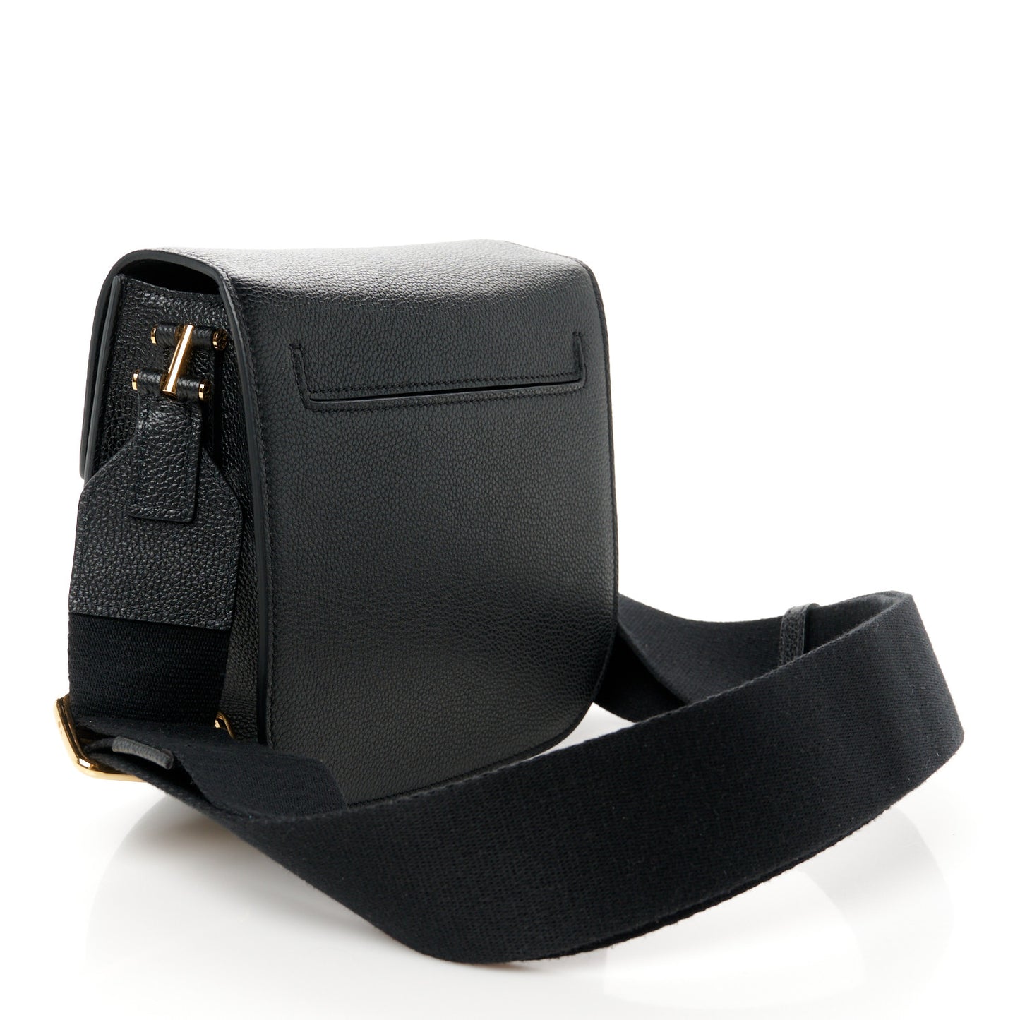 Grained Calfskin Mini T Clasp Tara Crossbody Bag Black