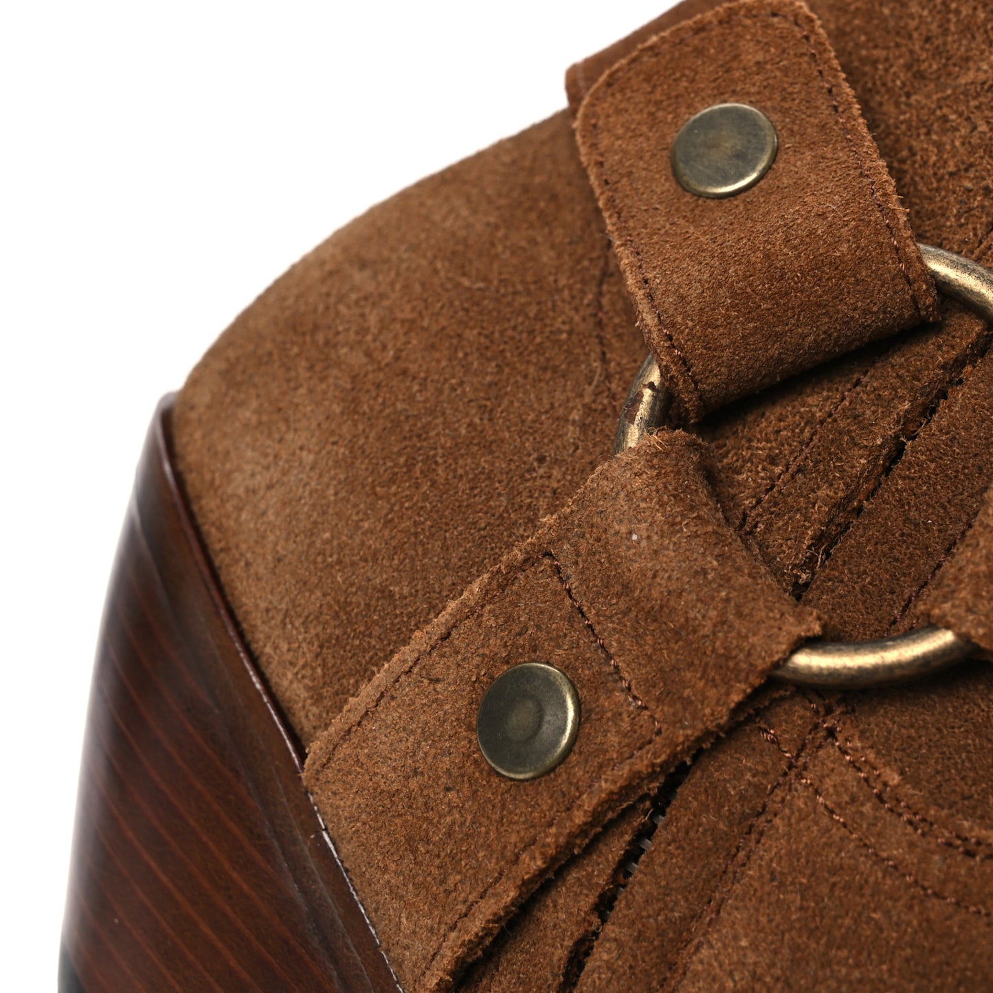 Suede Curtis Harness Ankle Booties 37 Noisette