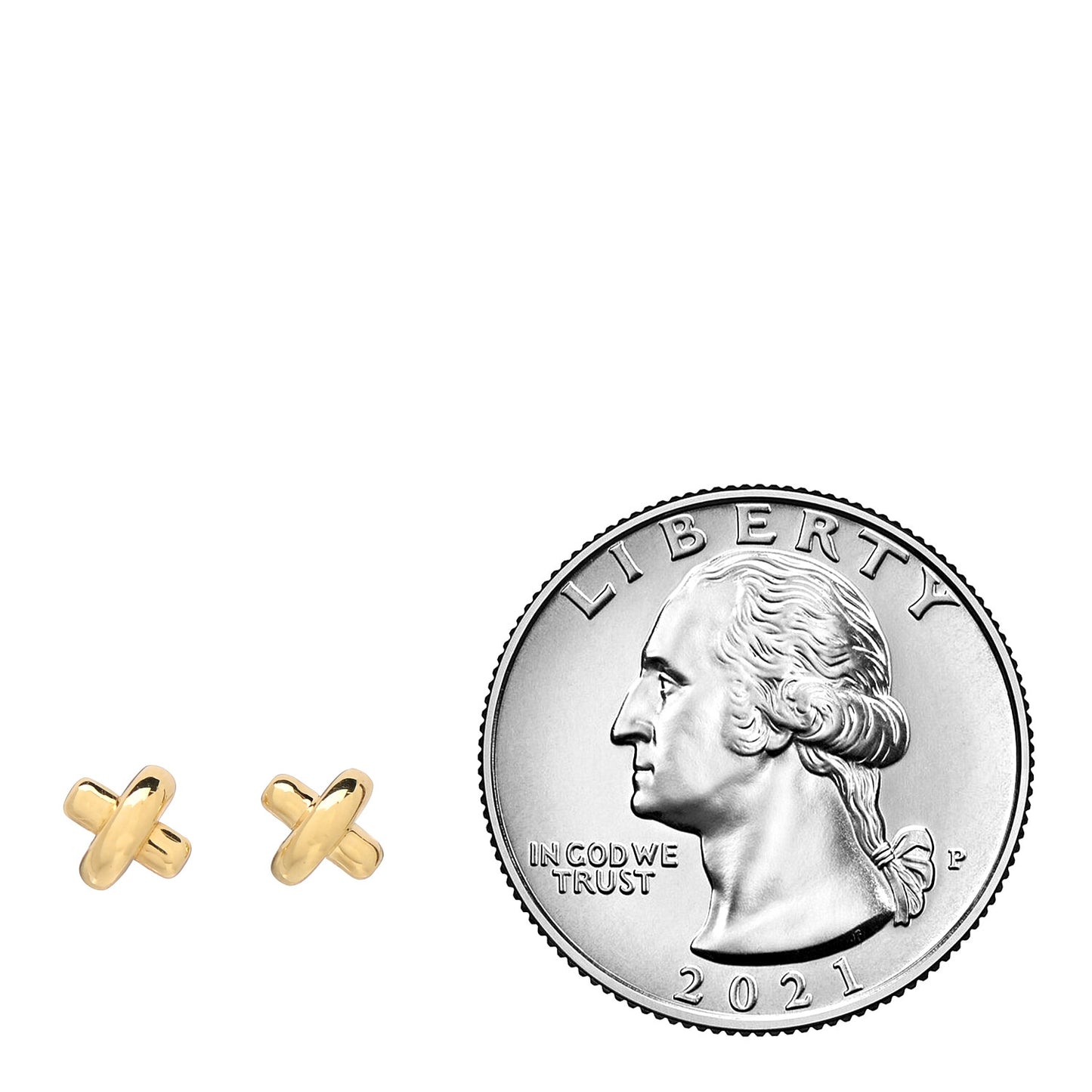 18K Yellow Gold 5mm Cross Stitch Earrings