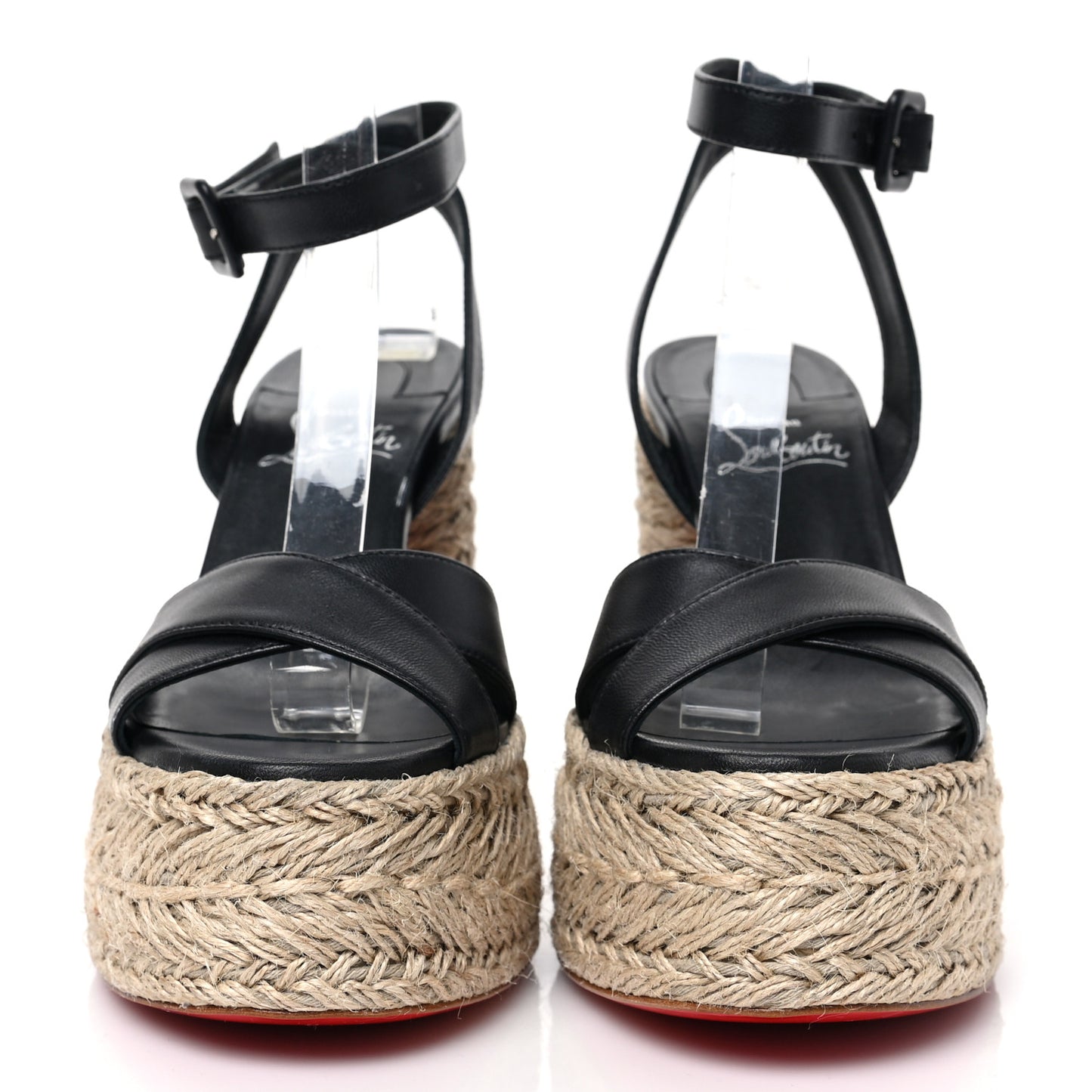 Calfskin Mariza Espadrille 130 Sandals 36 Black Naturel