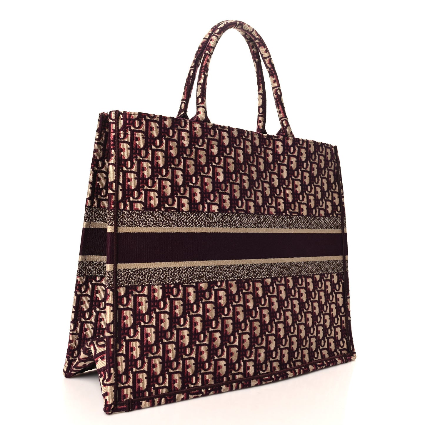 Oblique Large Book Tote Burgundy Multicolor