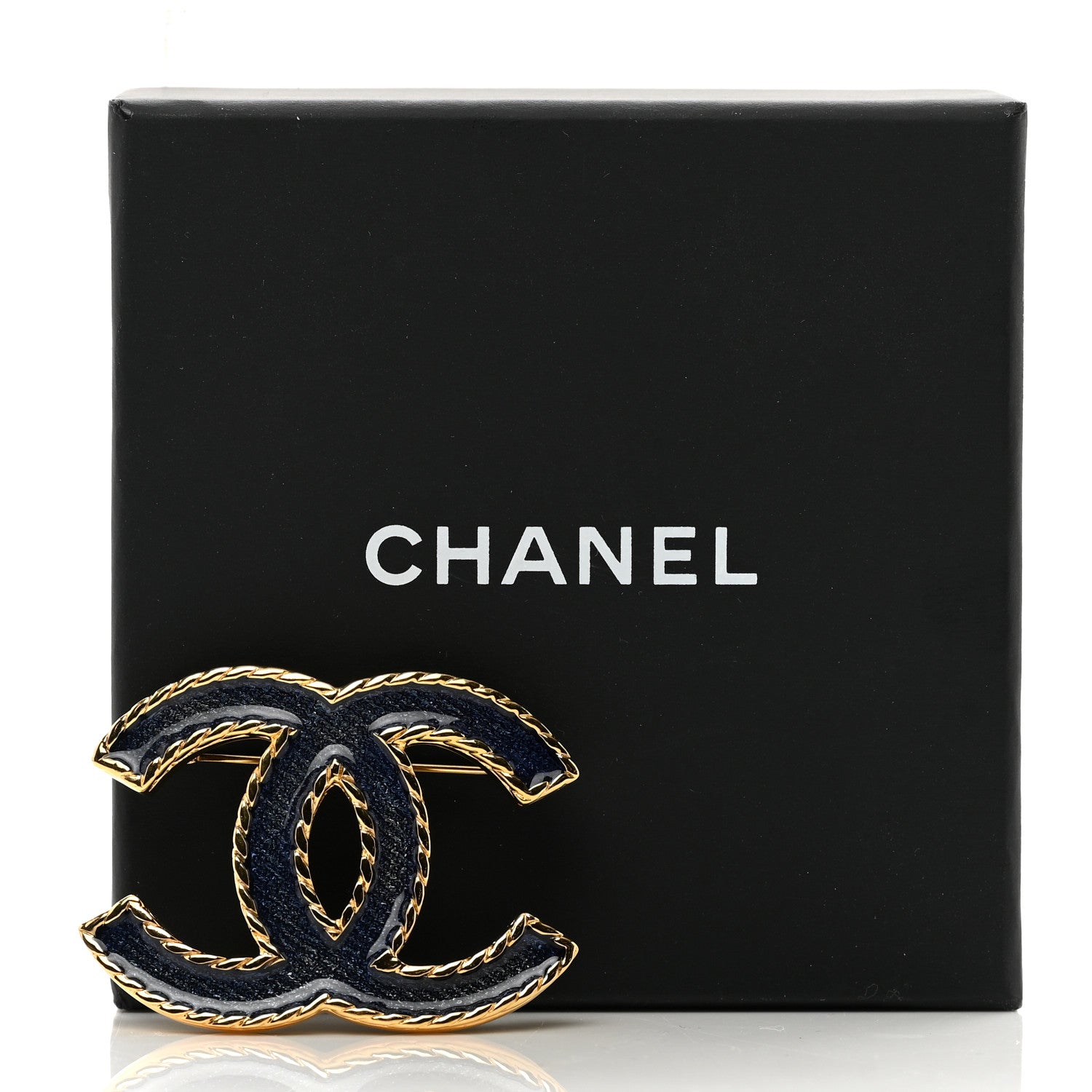 Chanel Enamel CC Brooch Denim Blue 5 of 5