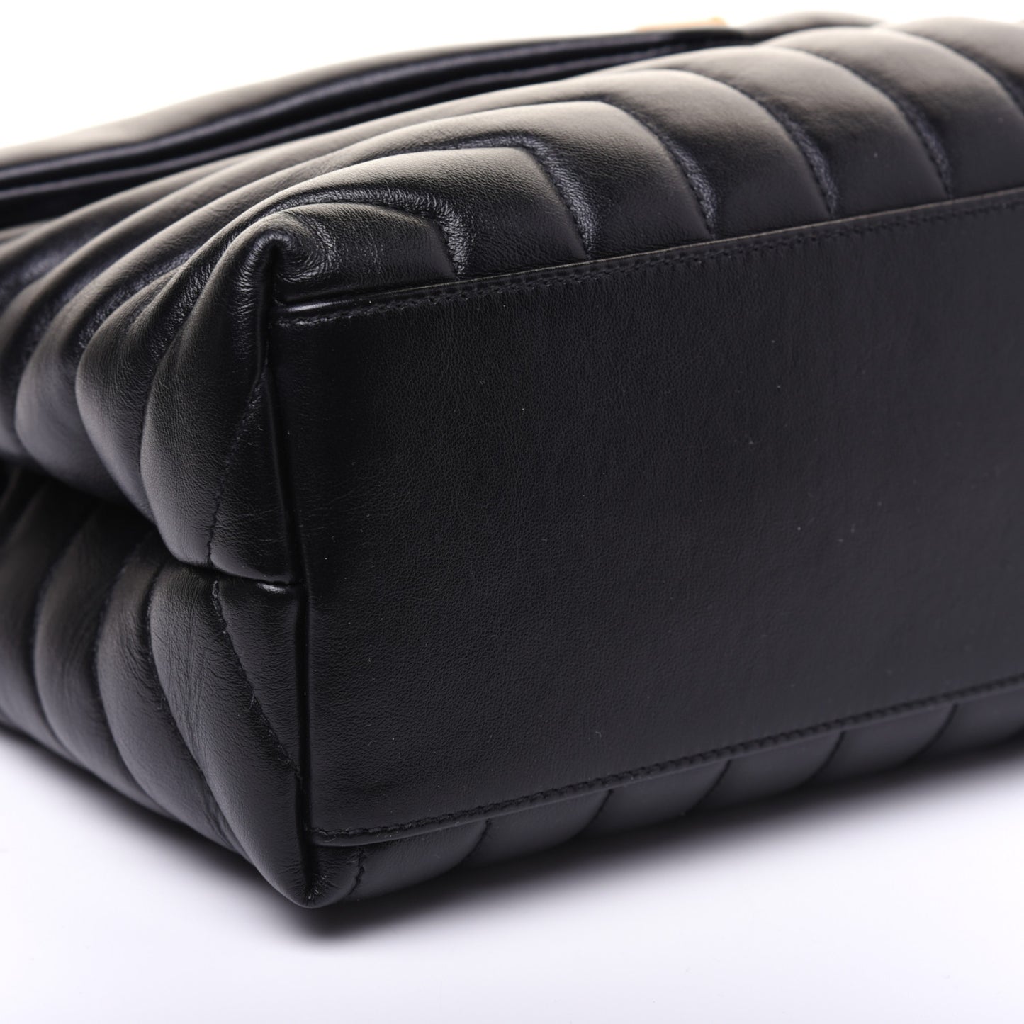 Calfskin Y Quilted Monogram Medium Loulou Chain Satchel Black