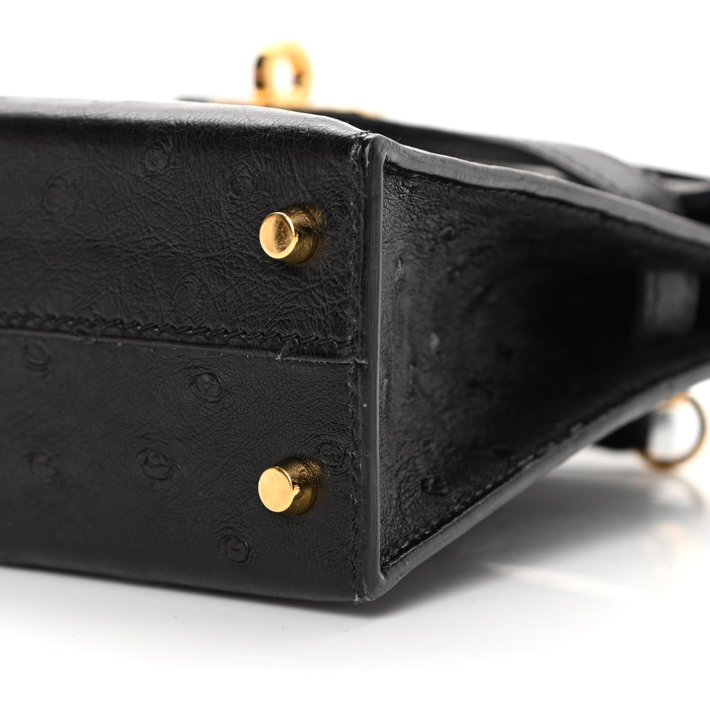 Ostrich Kelly Sellier Mini 20 Black