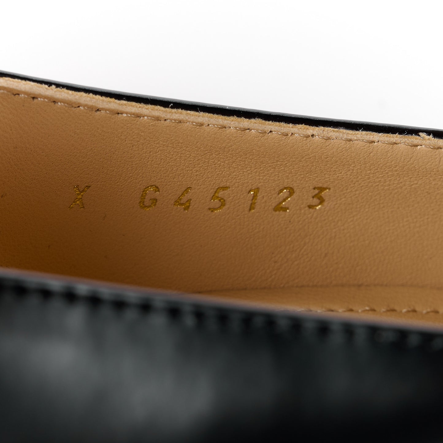 Shiny Calfskin Logo Loafers 35 Black