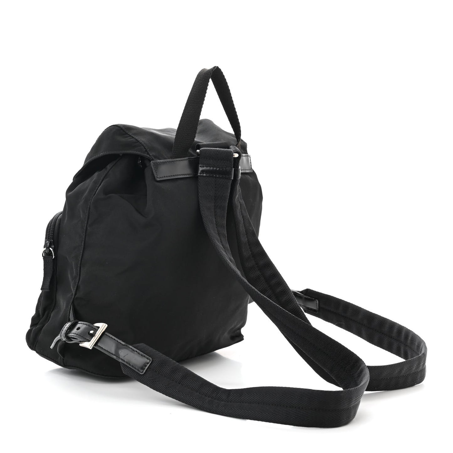 Tessuto Nylon Saffiano Small Backpack Black
