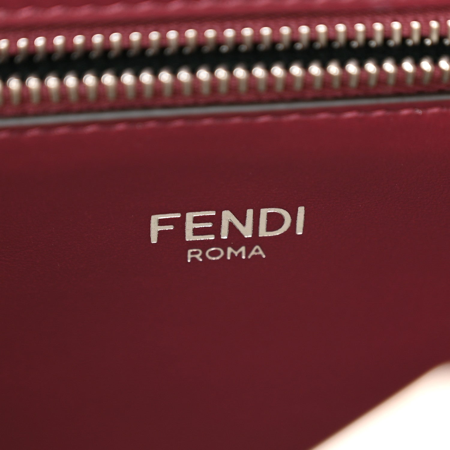 Fendi Cuoio Romano Vitello Cover Glazed Fabric Bi-Color FF 1974 Mini Peekaboo I SEE U Satchel Granada Tartufo Burgundy Tobacco Moro 7 of 10