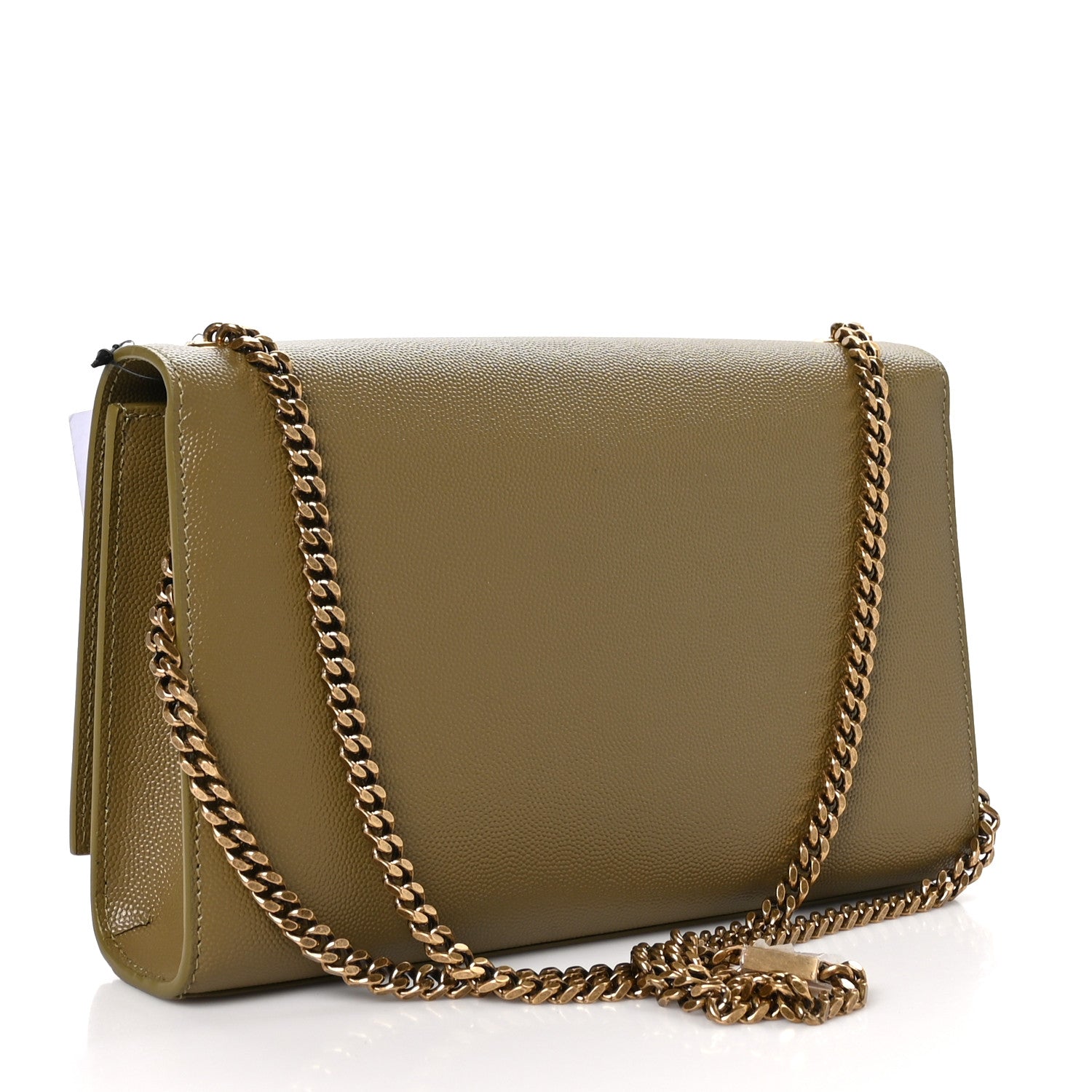 Saint Laurent Grain De Poudre Medium Monogram Kate Satchel Hazel Green 3 of 10