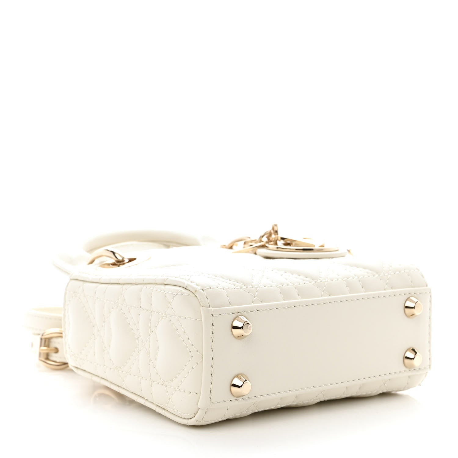 Christian Dior Calfskin Cannage Dioramour Micro Lady Dior Dior White 4 of 11