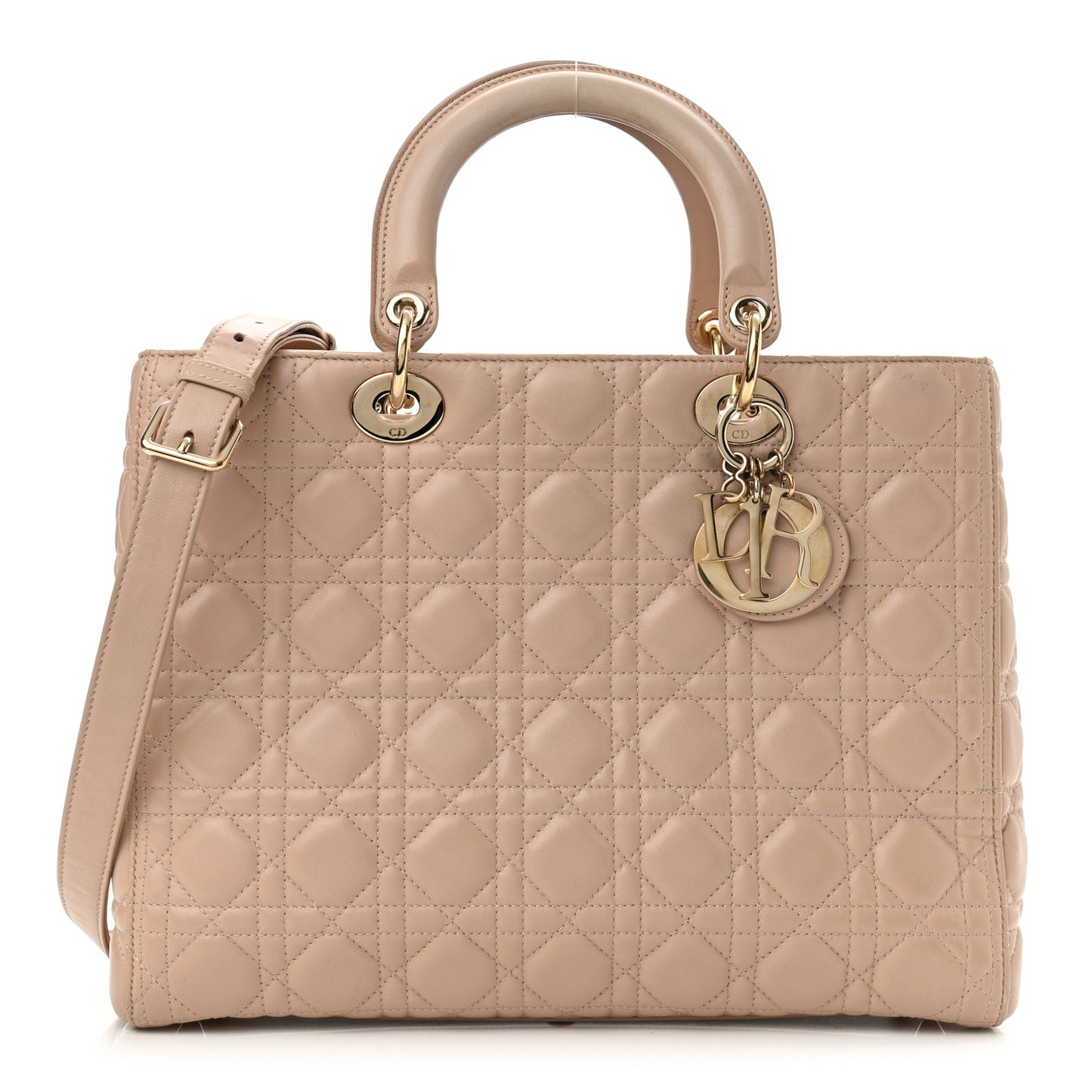 Lambskin Cannage Large Lady Dior Beige