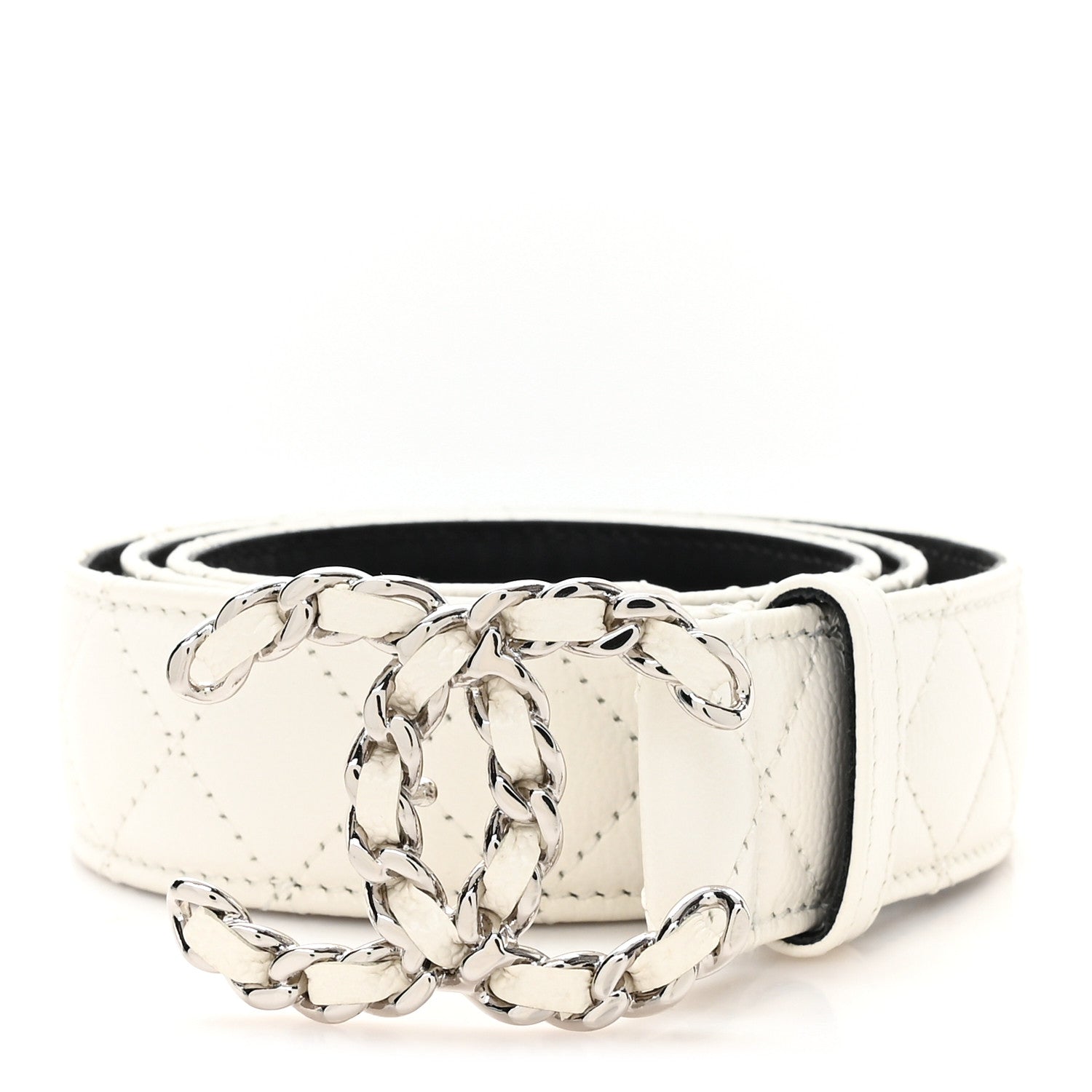 Chanel Caviar Quilted CC Chain Belt 80 32 White 1775790 – FASHIONPHILE