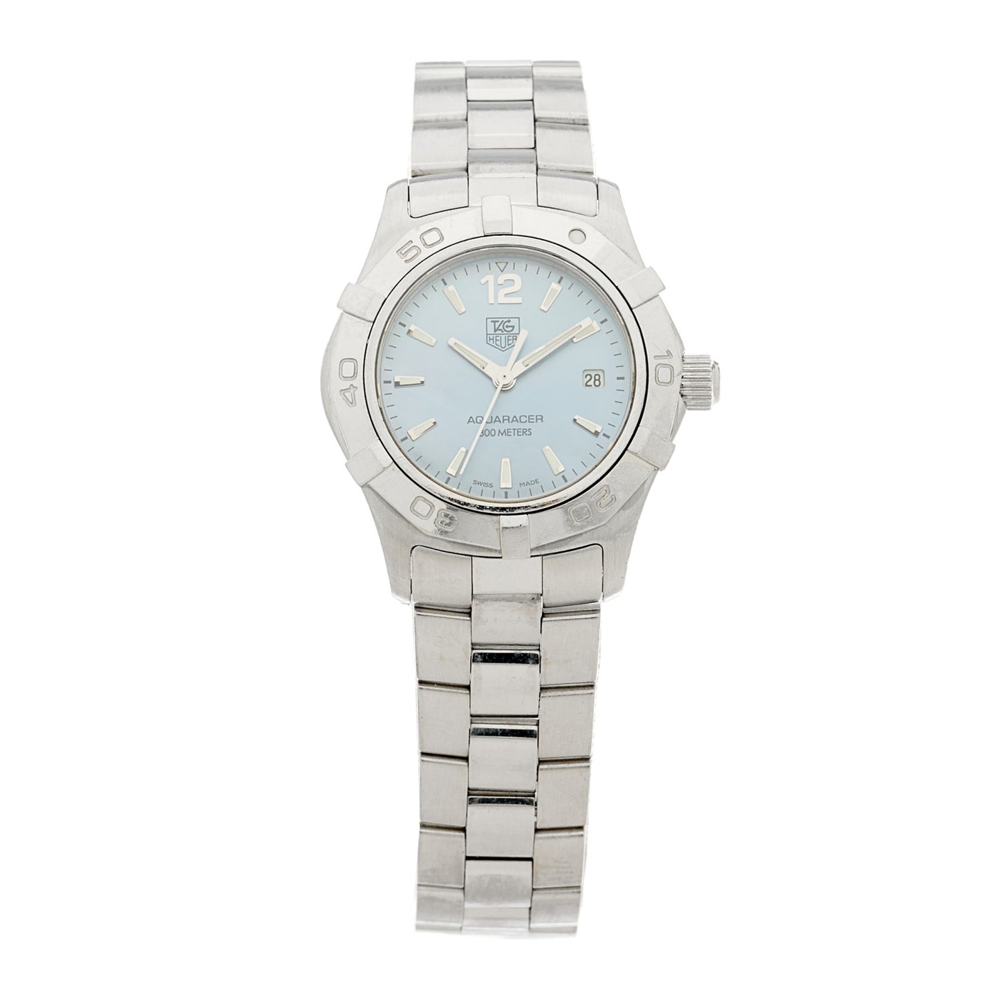 Stainless Steel Blue Mother of Pearl 27mm Aquaracer Lady Quartz Watch WAF1417