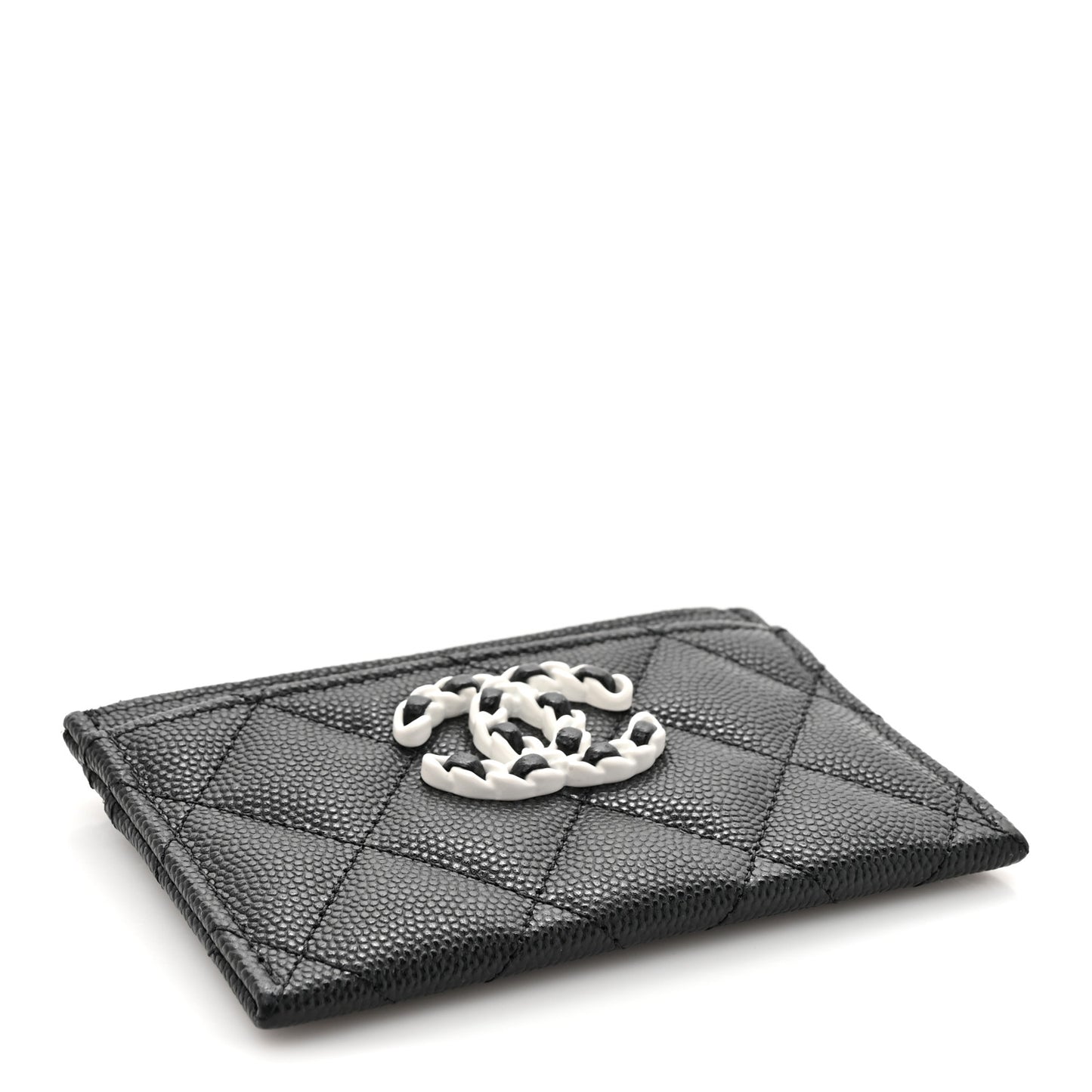 Caviar Quilted Chanel 19 Card Holder Black