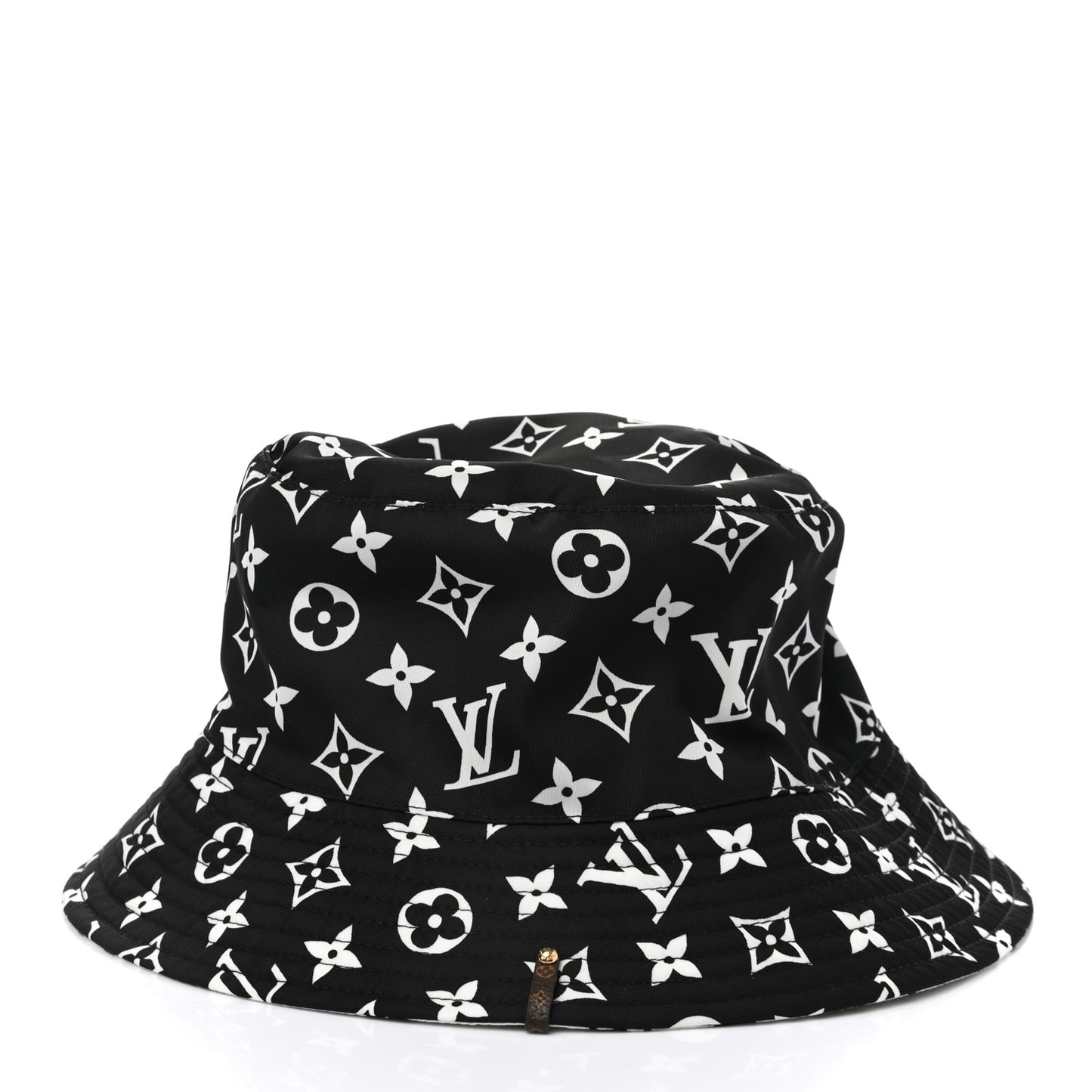 Nylon Monogram Reversible Bob Bucket Hat M Black White
