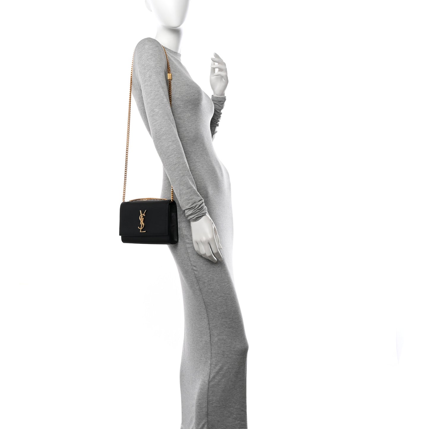 Grain De Poudre Small Classic Monogram Kate Satchel Black