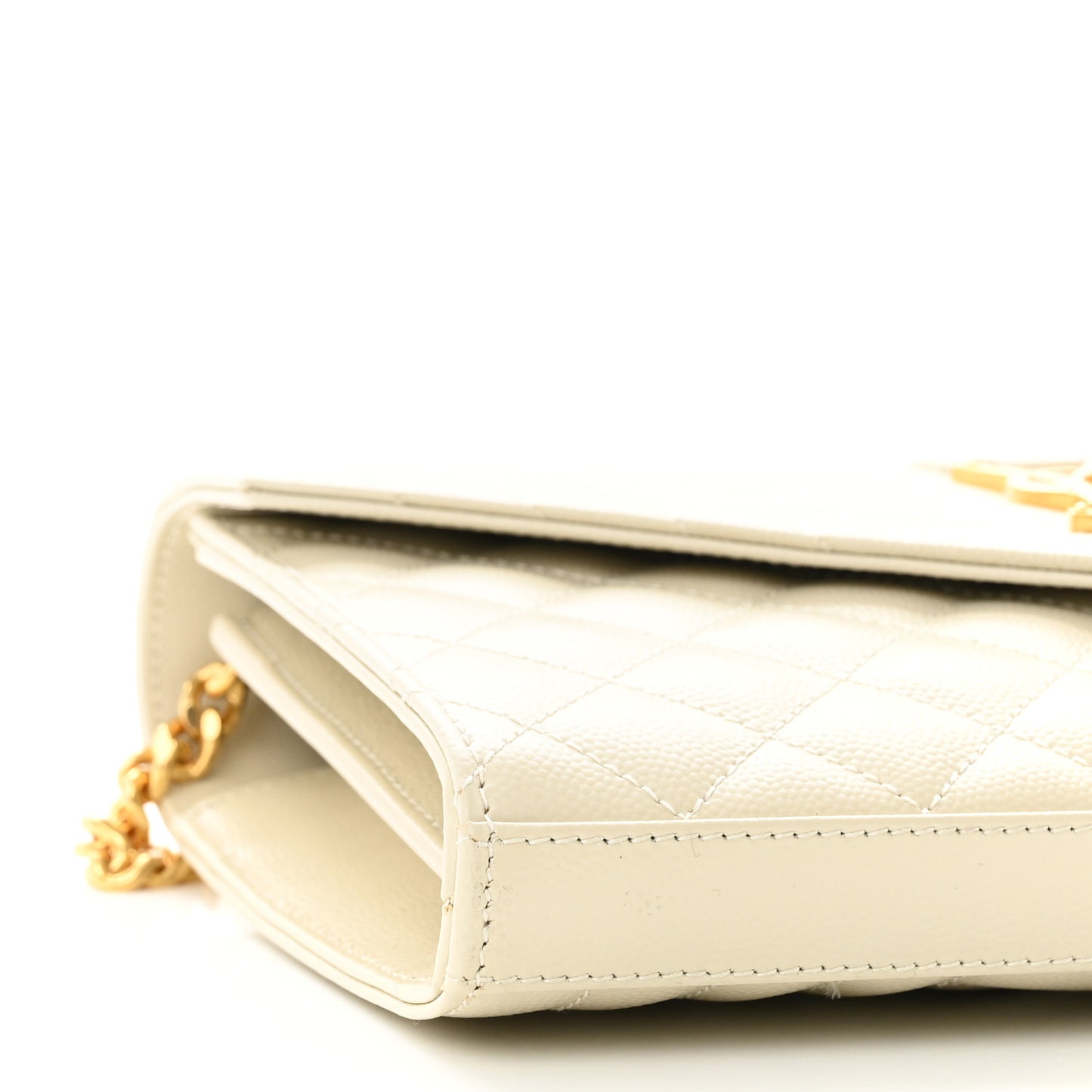 Grain De Poudre Mixed Matelasse Triquilt Monogram Chain Wallet Crema Soft