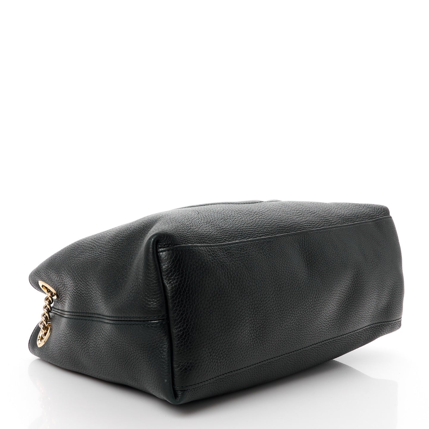 Pebbled Calfskin Medium Soho Chain Shoulder Bag Black