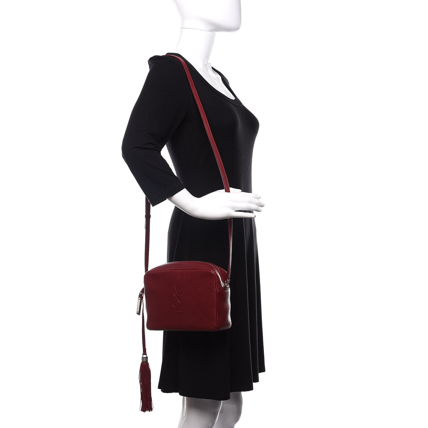 Calfskin Monogram Small Lou Camera Bag Lipstick Red