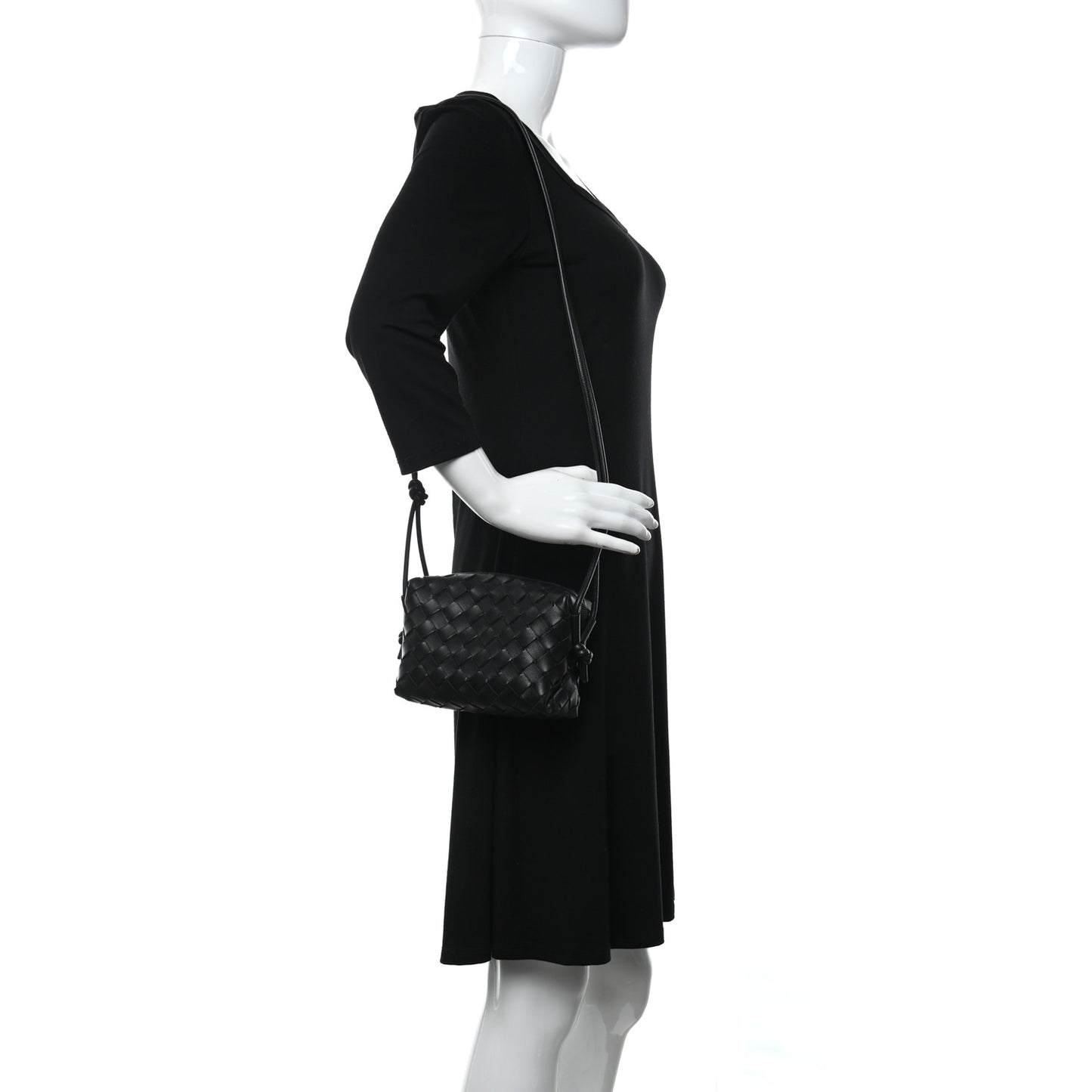 Nappa Intrecciato Mini Loop Camera Bag Black