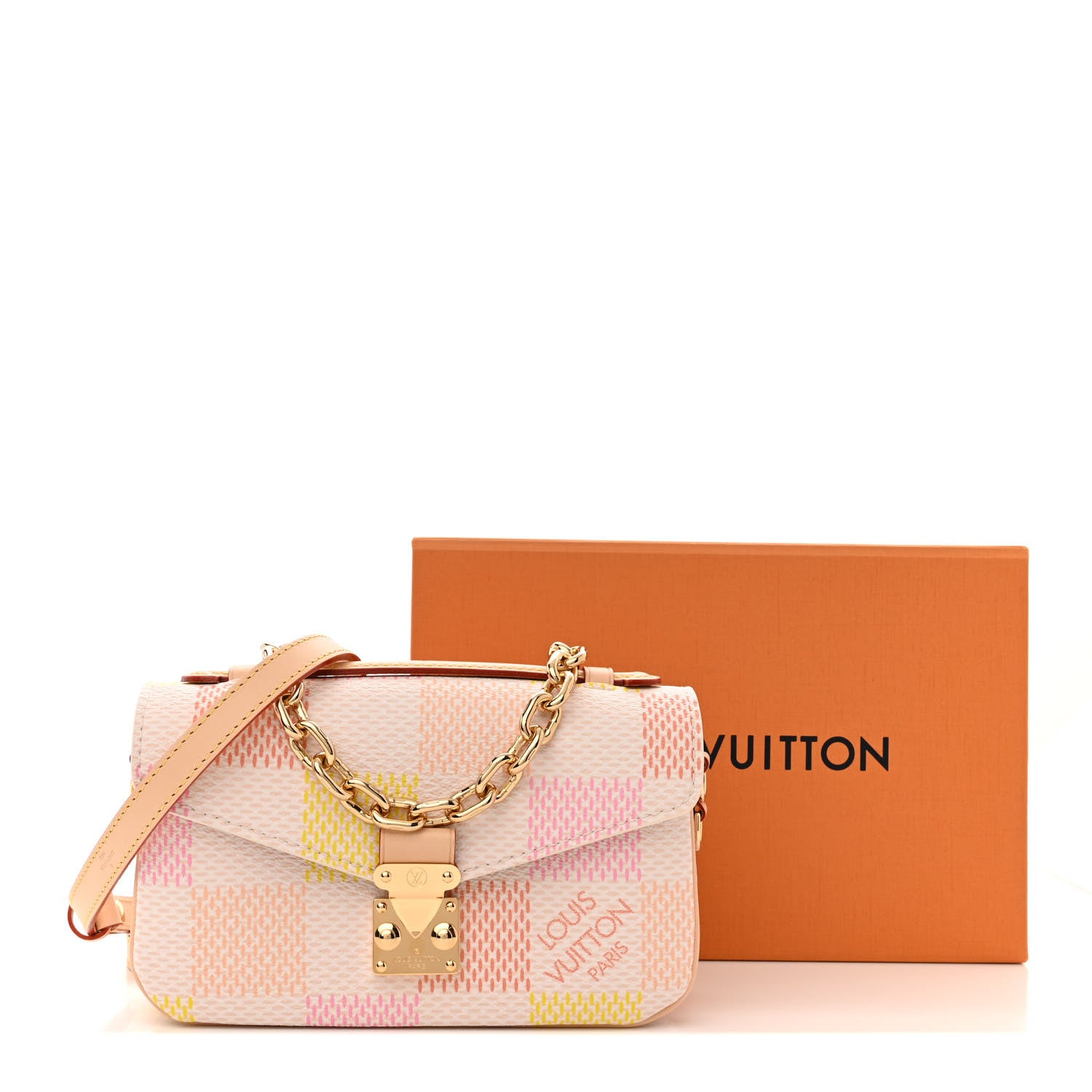 Louis Vuitton LOUIS VUITTON Damier Giant Pochette Metis East West Peach 10 of 10