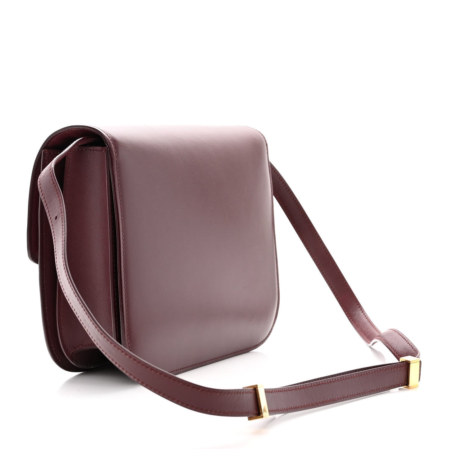 Box Calfskin Medium Classic Box Flap Bag Burgundy