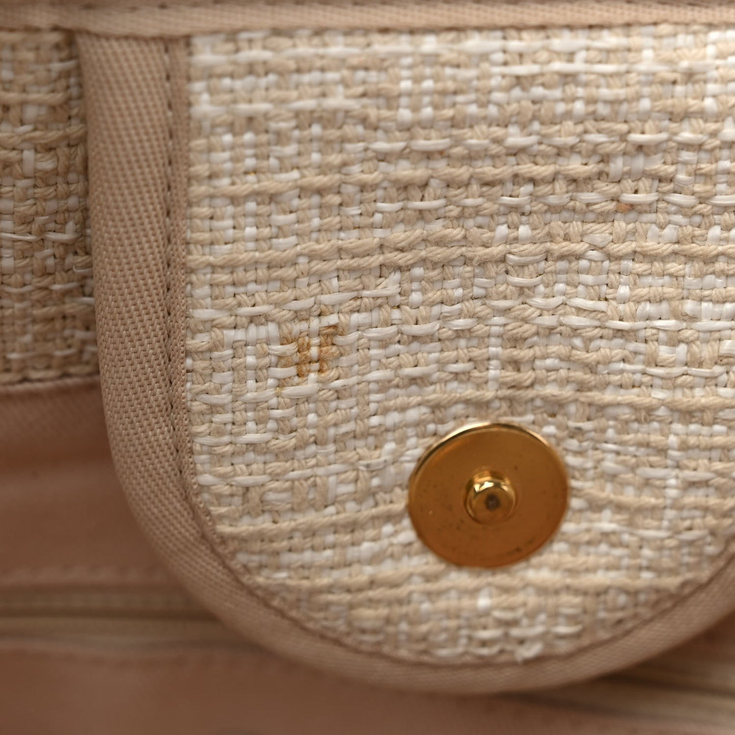 Mixed Fibers Calfskin Medium Deauville Tote Light Beige