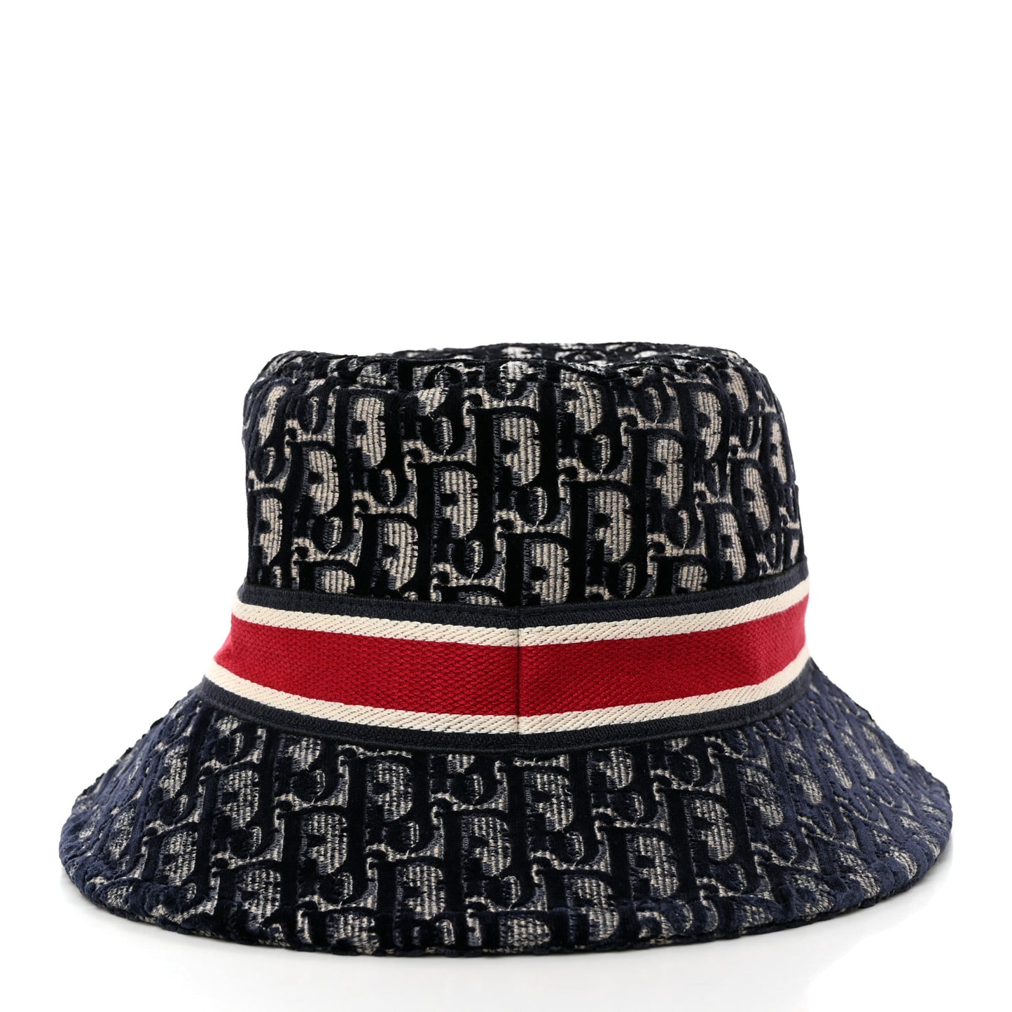 Velvet Oblique Large Brim Bucket Hat 56 Bleu Red