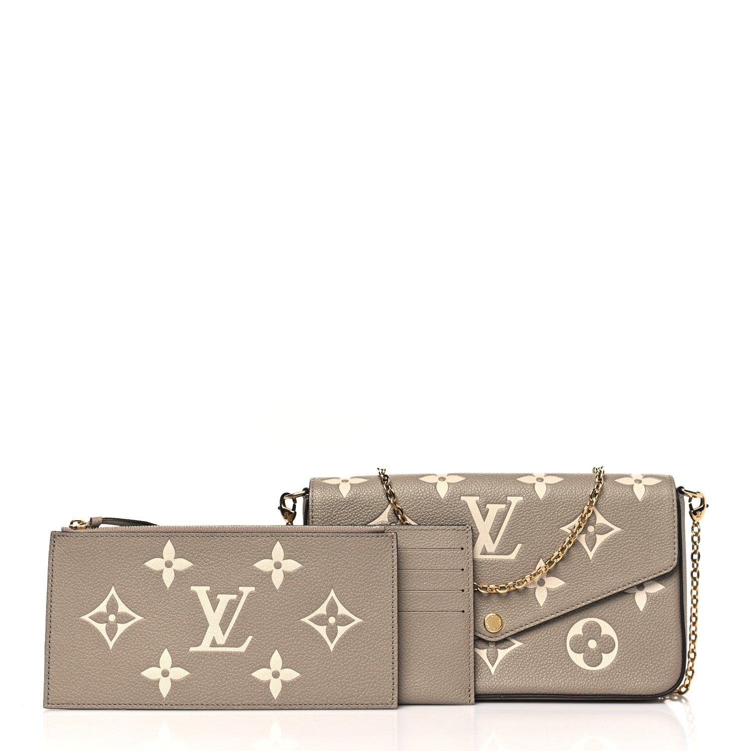Louis Vuitton Empreinte Monogram Giant Felicie Pochette Tourterelle Creme 3 of 10