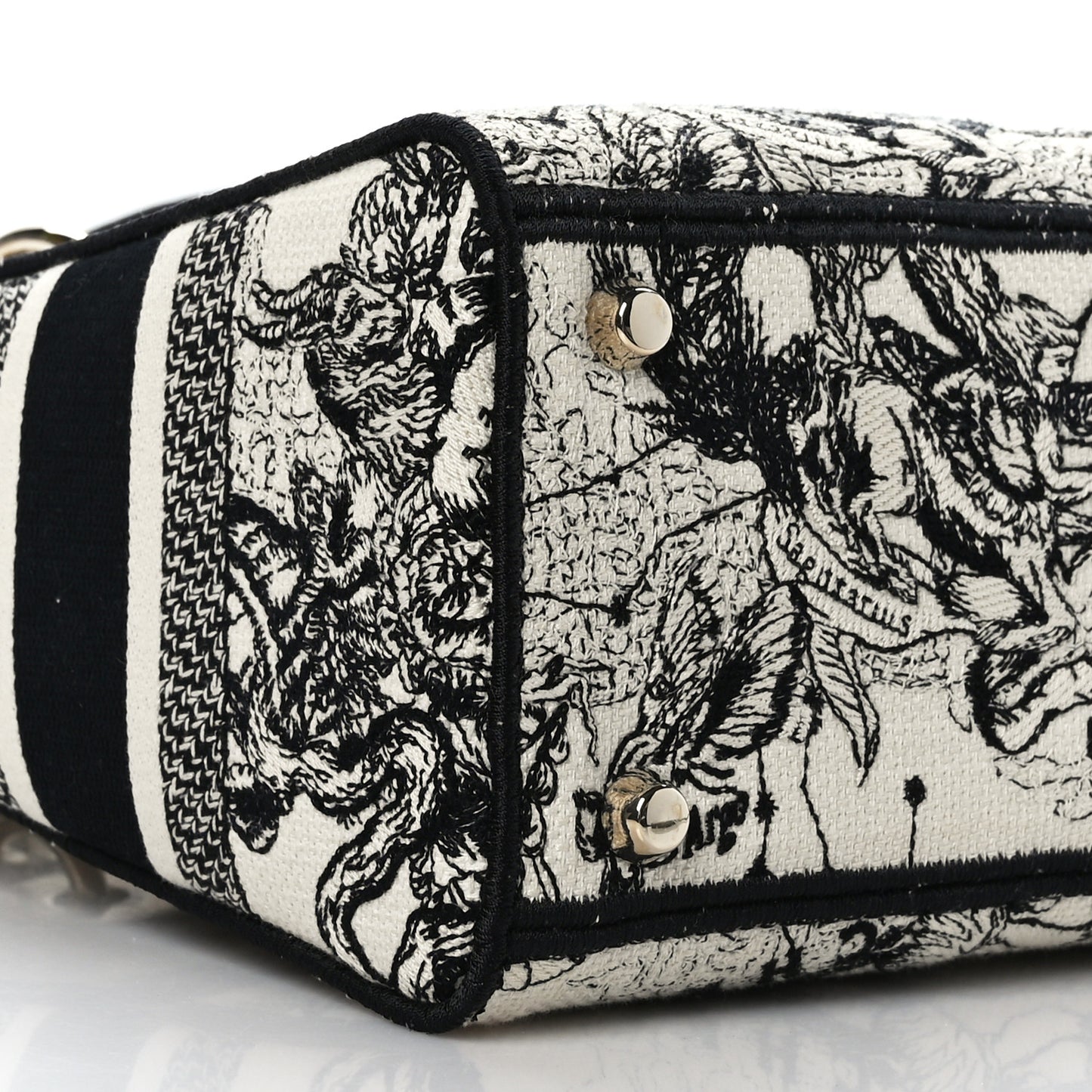 Canvas Embroidered Zodiac Toile De Jouy Medium Lady D-Lite Latte