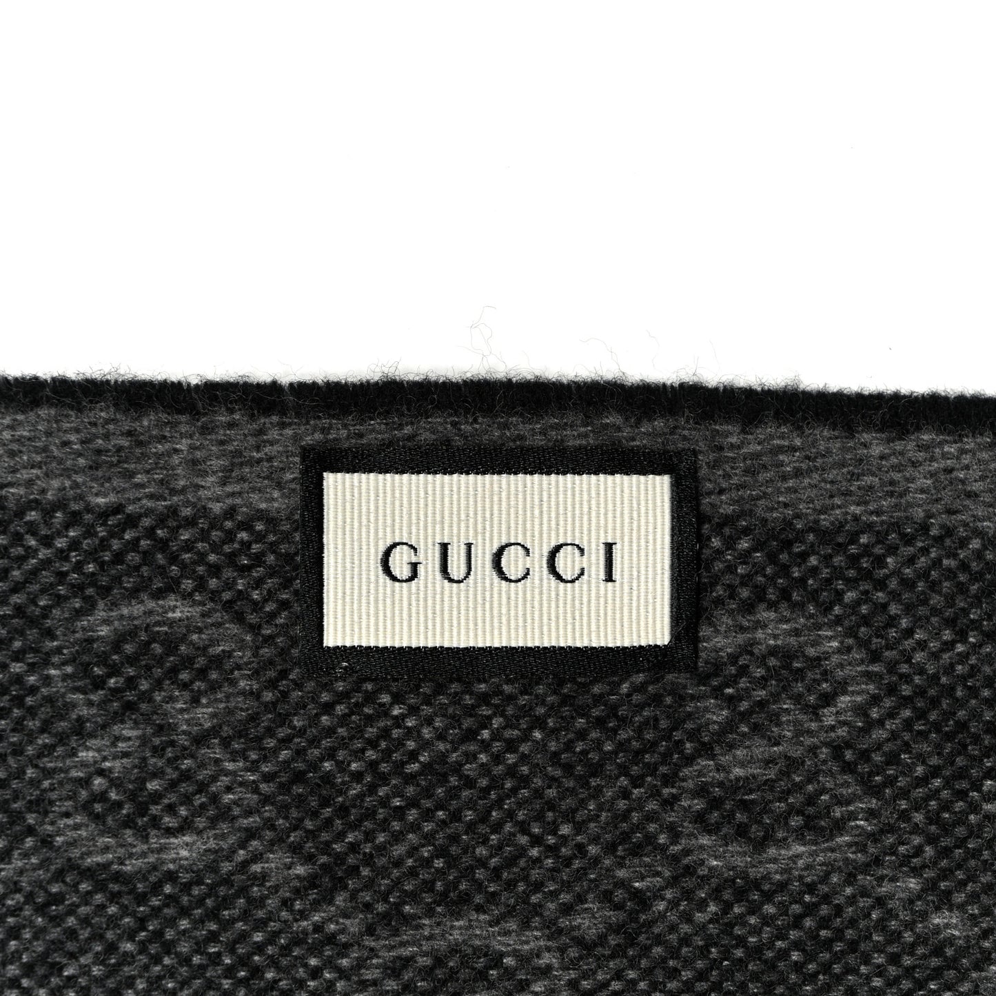 Wool Angora Monogram Web New Nikky Scarf Lead Dark Green