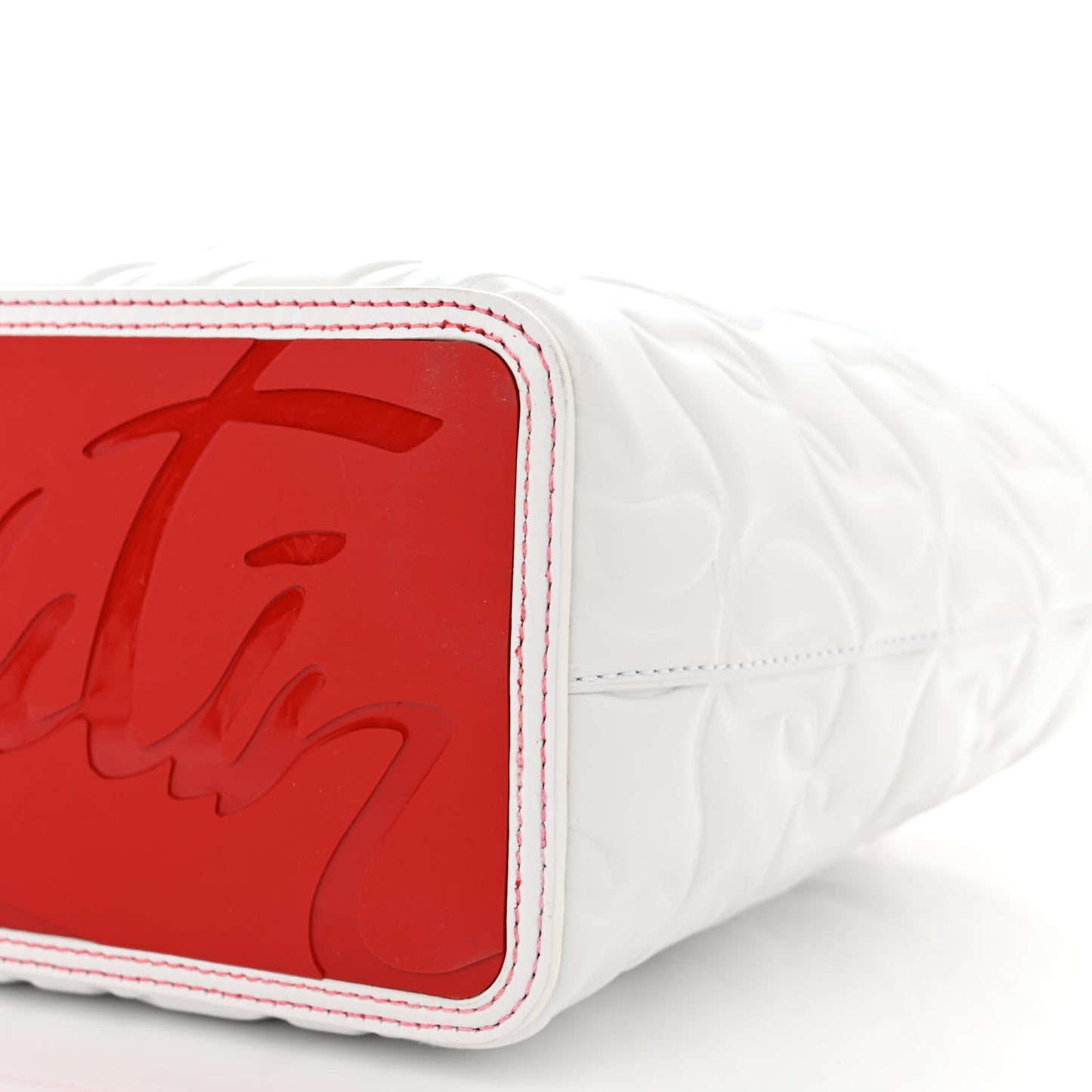 Nappa Embossed East West Cabata Tote White