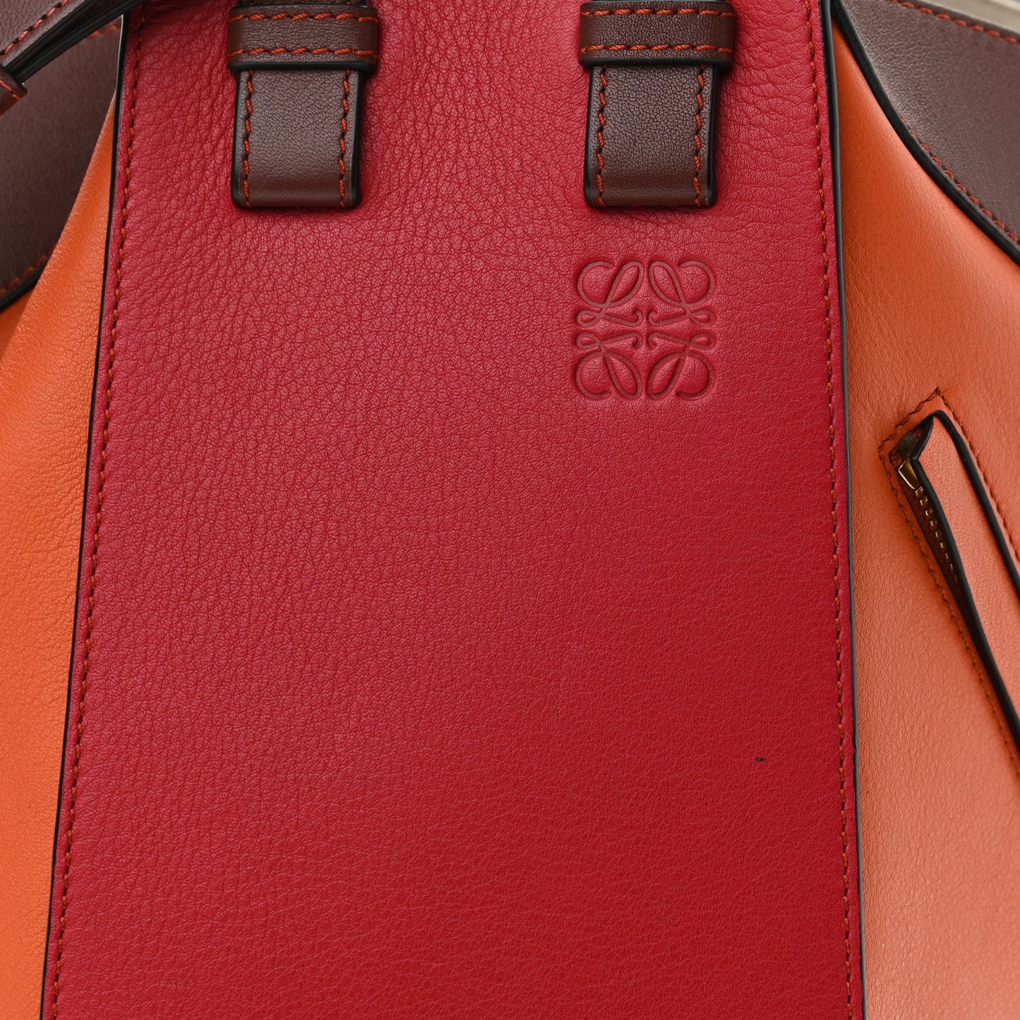 Calfskin Small Hammock Shoulder Bag Ginger Red