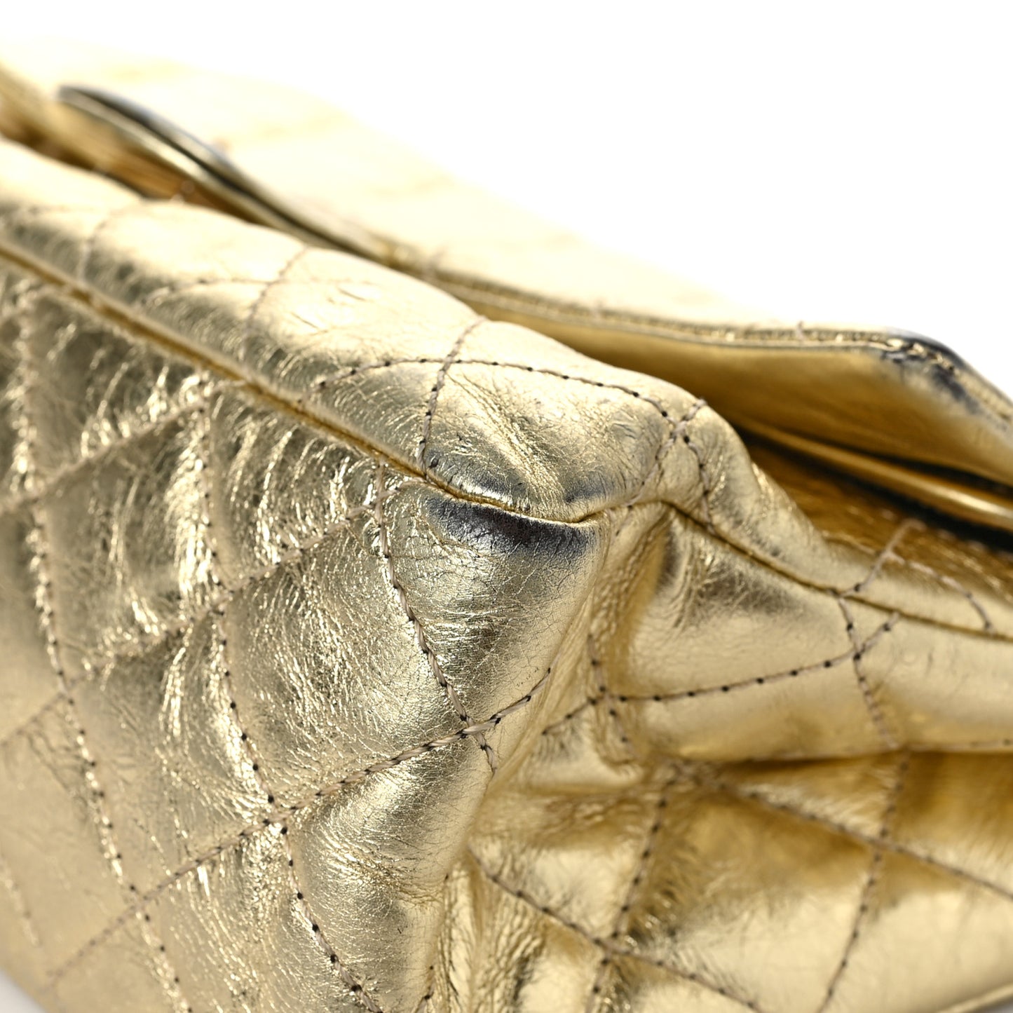 Metallic Aged Calfskin Quilted 2.55 Reissue 226 Flap Gold